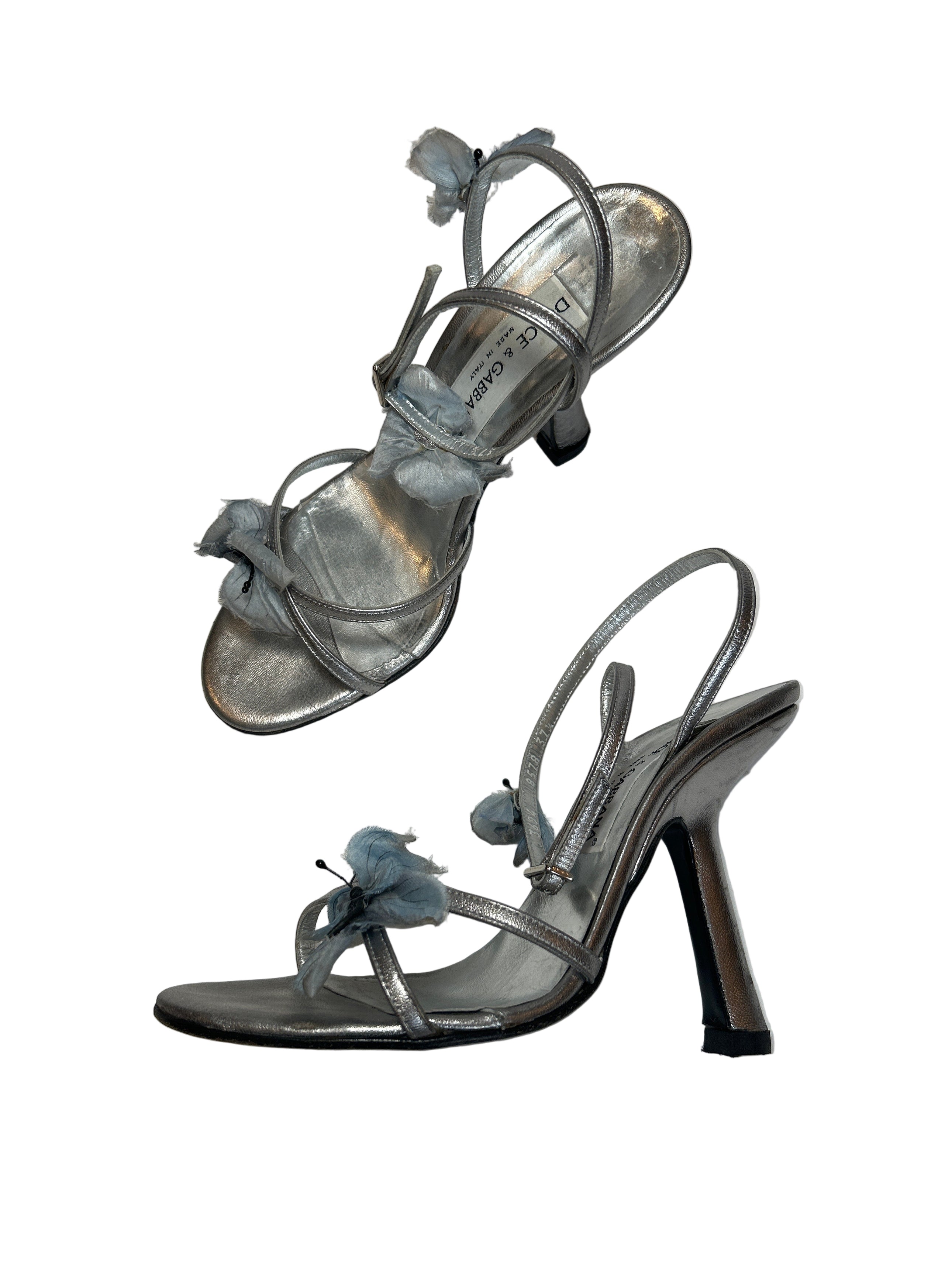 RARE/ICONIC 1998 SILVER BUTTERFLY HEELS