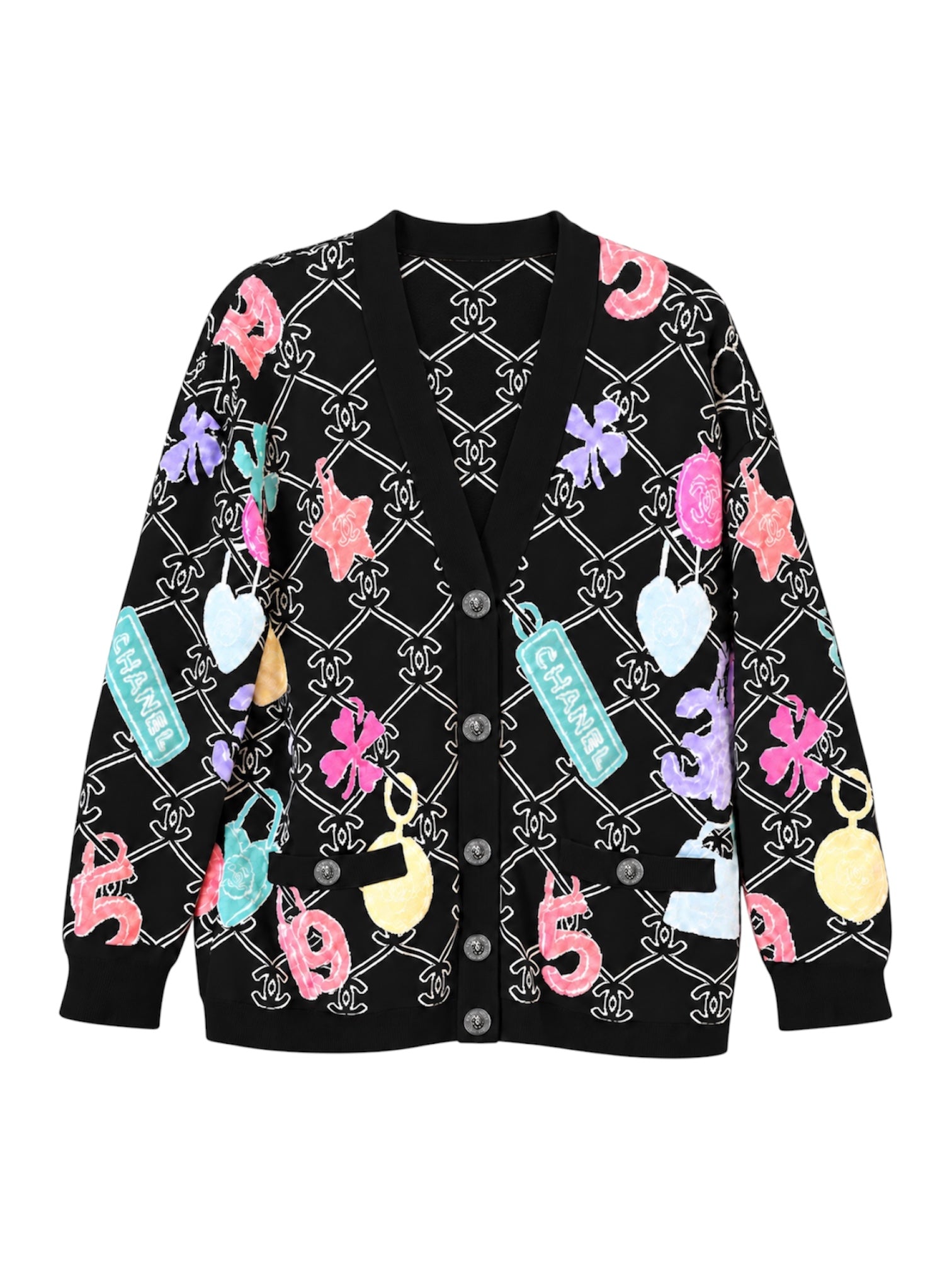 BLACK & MULTICOLOR CC CARDIGAN @SM