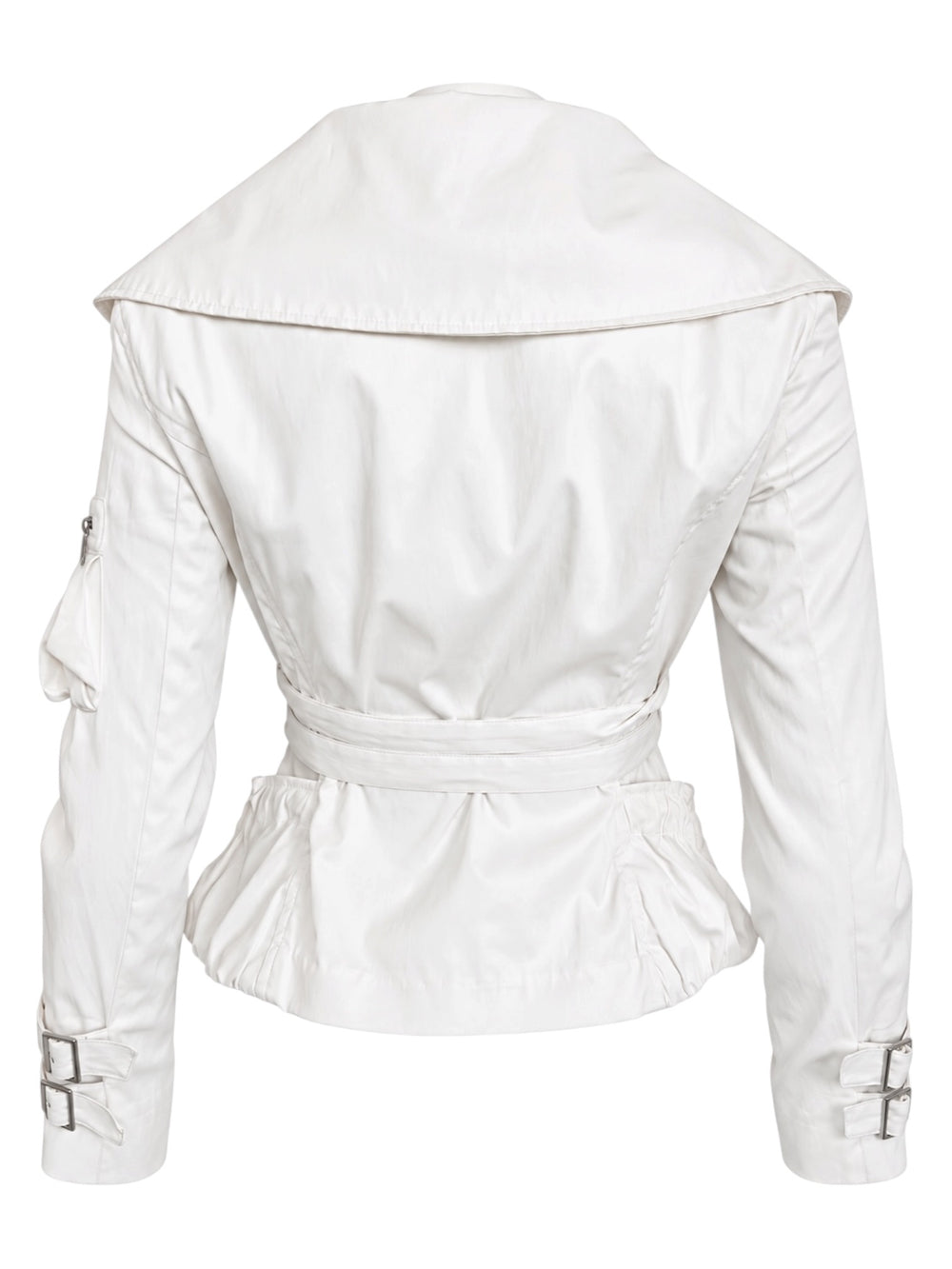 WHITE CARGO BONDAGE ZIP UP JACKET