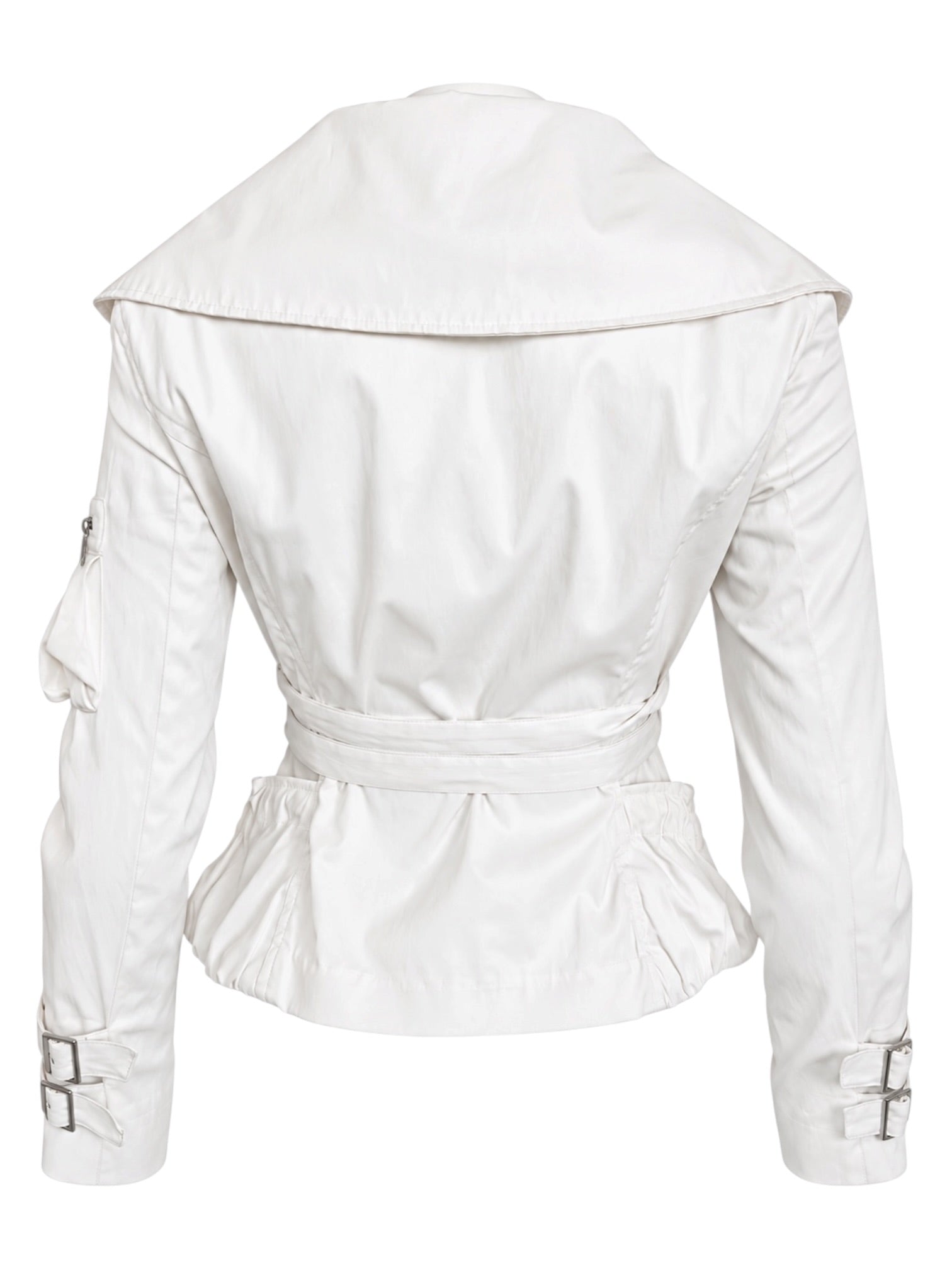 WHITE CARGO BONDAGE ZIP UP JACKET