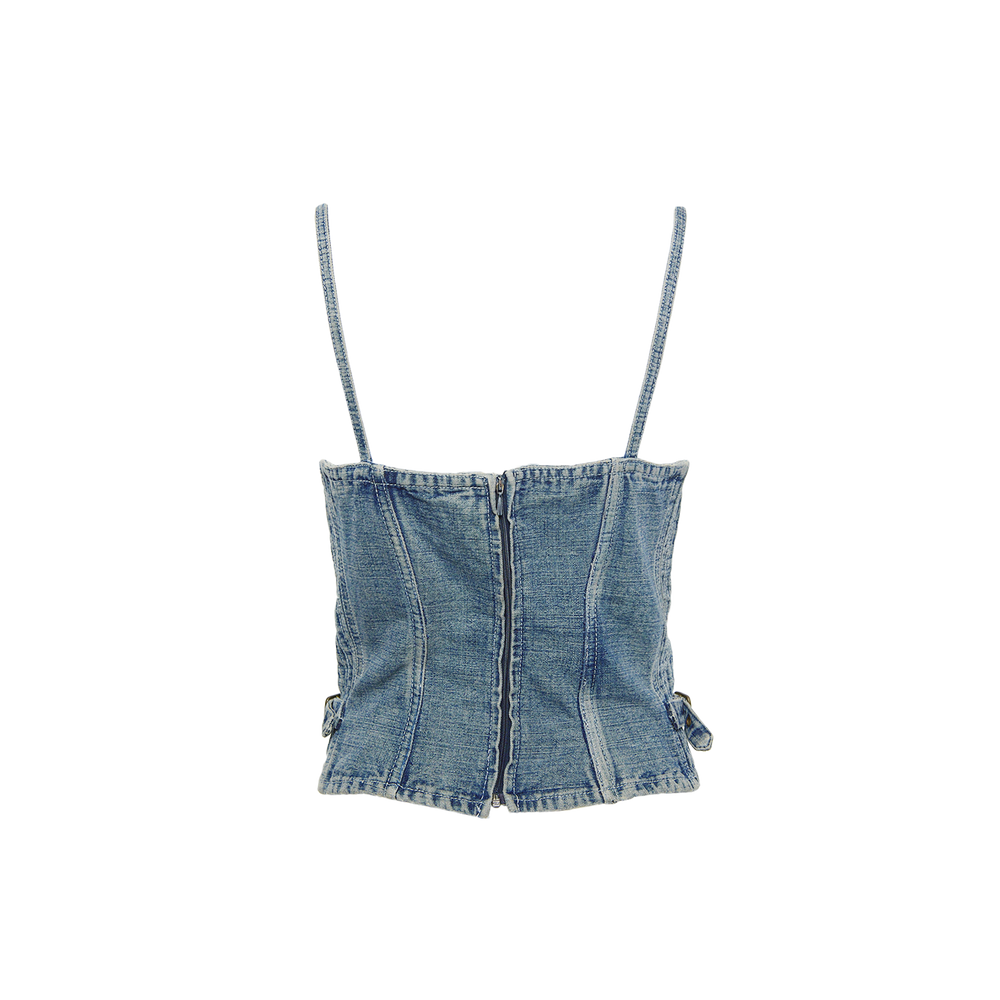 LACEUP DENIM BUSTIER