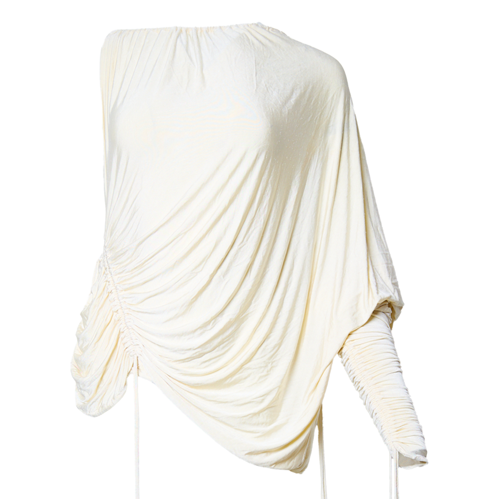 SS2003 CREAM RUCHED TUNIC