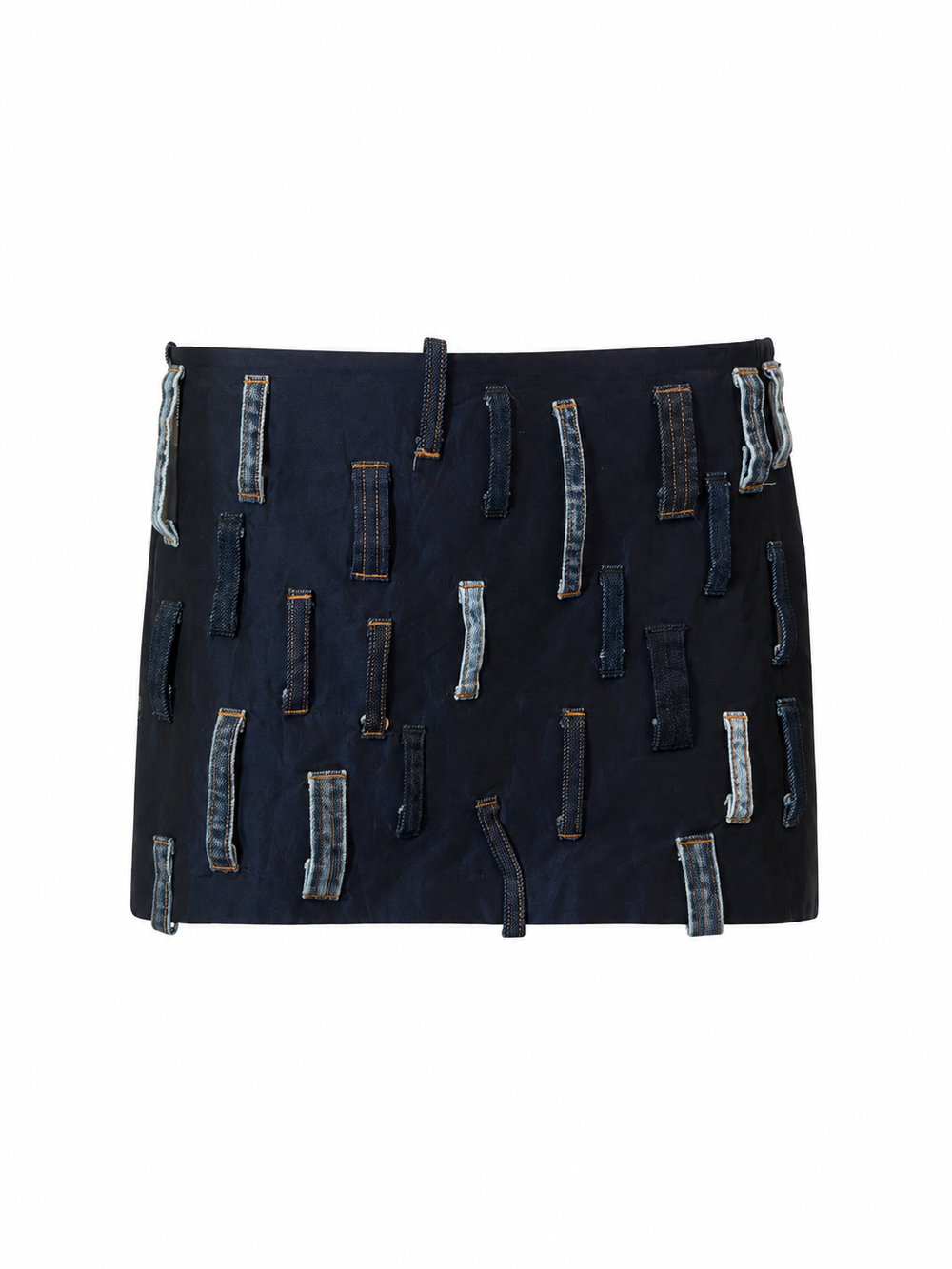NAVY BLUE BELT LOOP MINI SKIRT