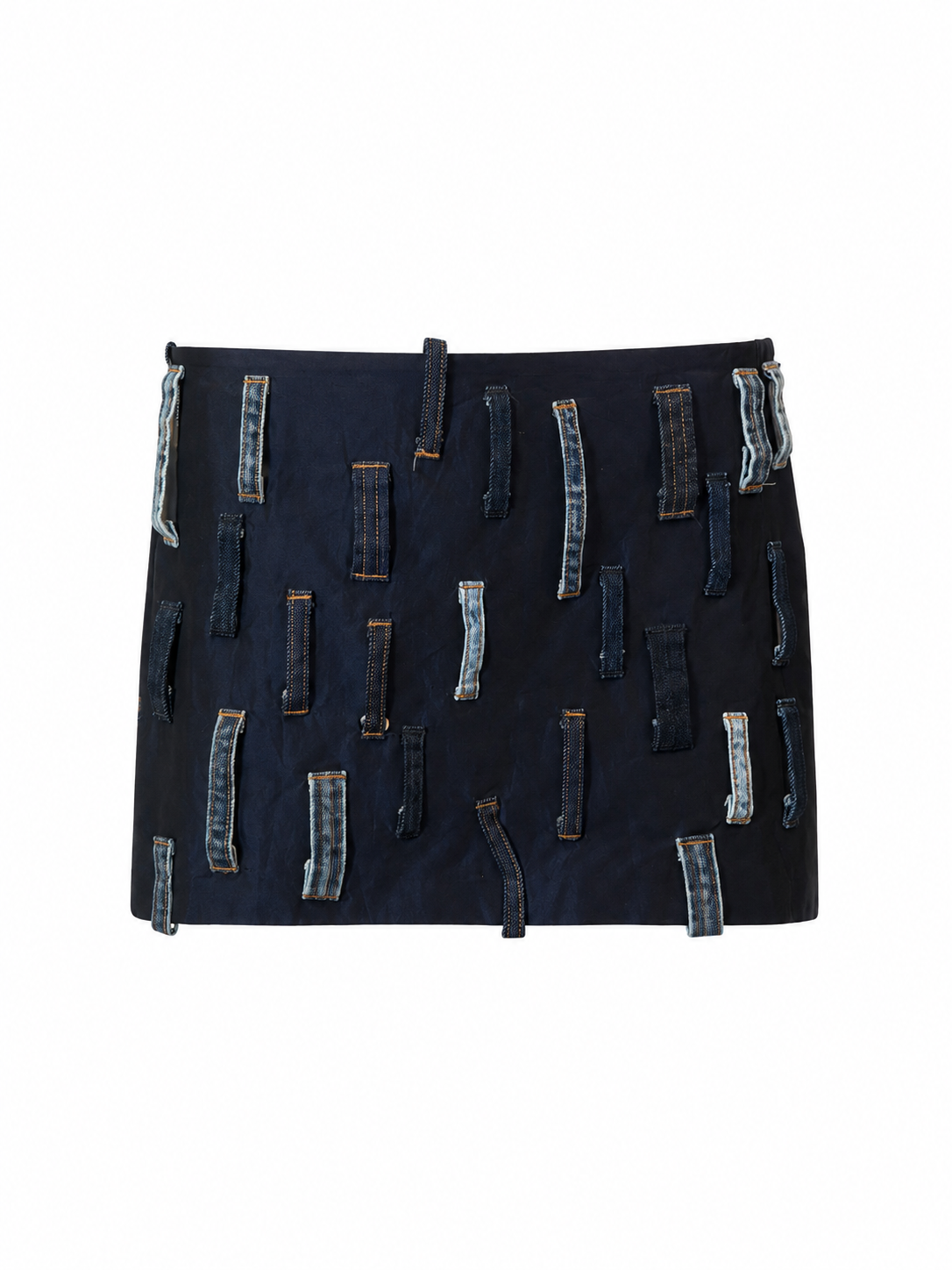 NAVY BLUE BELT LOOP MINI SKIRT
