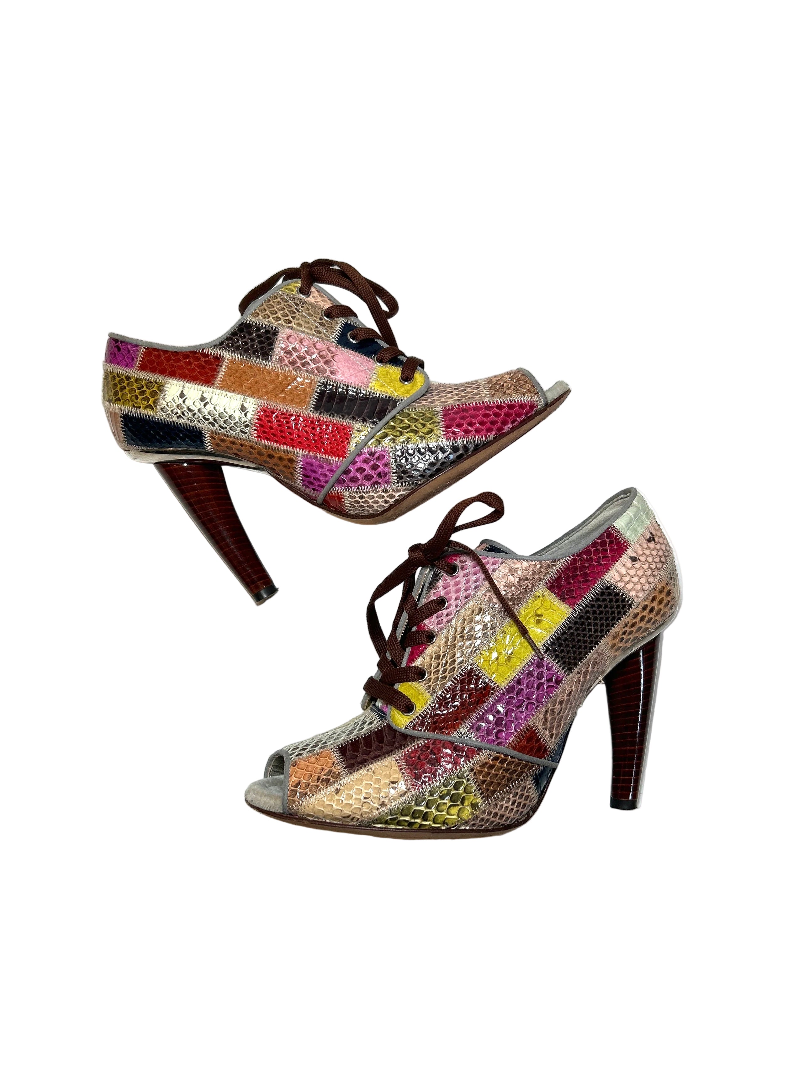 SNAKESKIN PATCHWORK SNEAKER BOOTIES