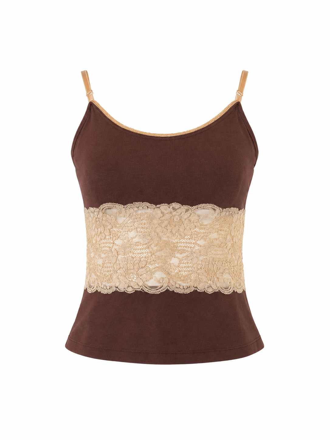 C.1996 BROWN & TAN LACE TANK @FAR