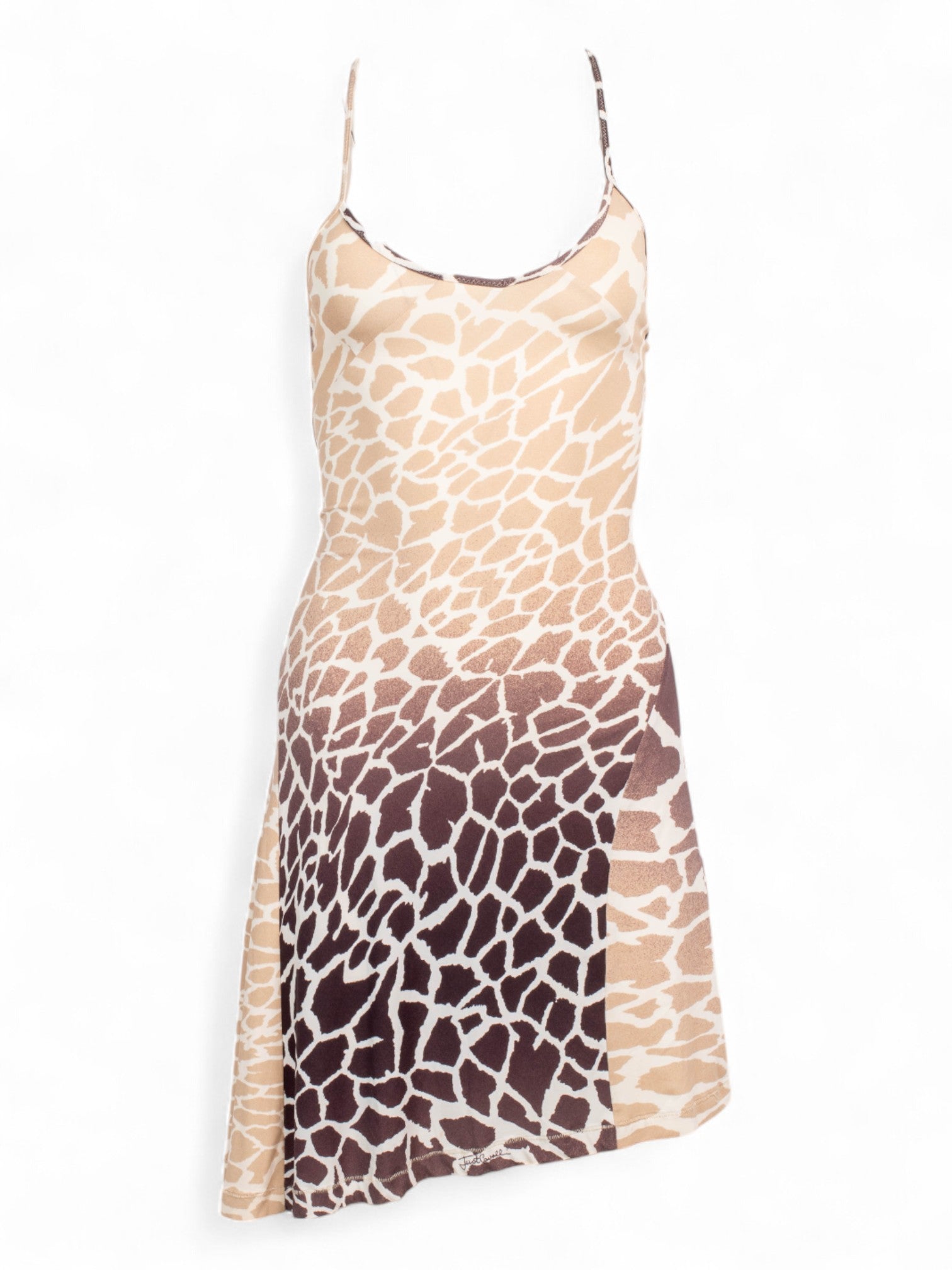 BROWN GIRAFFE PRINT MINI DRESS
