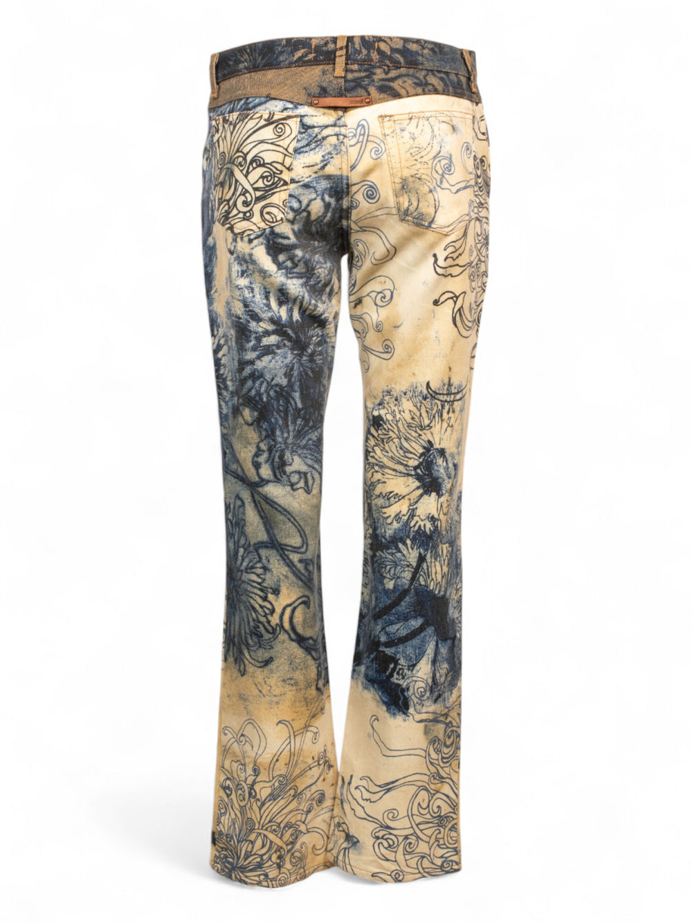 2000S FLORAL STENCIL PRINTED JEANS