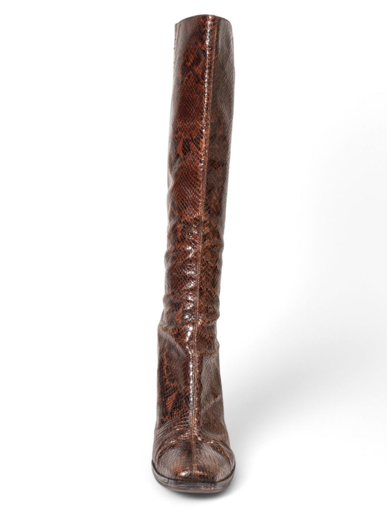 LEATHER SNAKE PRINT BOOT C