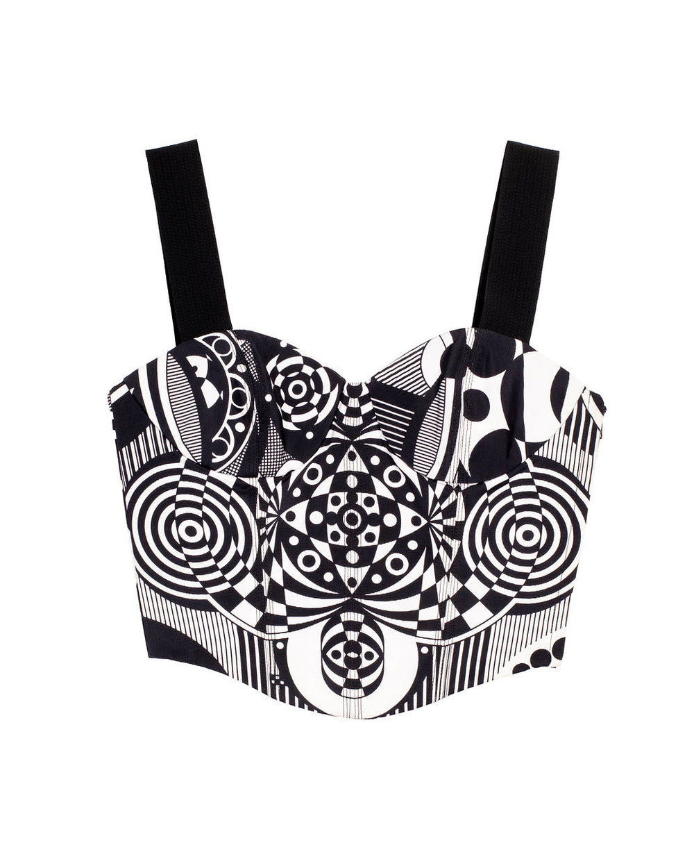 SS1992 Geometric Black & White Bustier Top @JCCG
