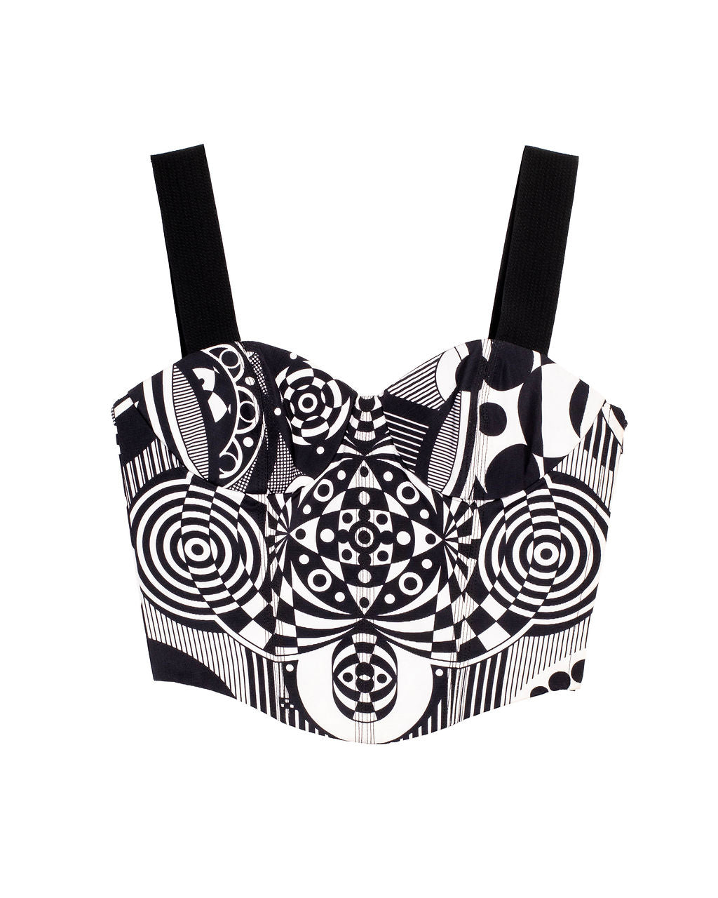 SS1992 Geometric Black & White Bustier Top @JCCG