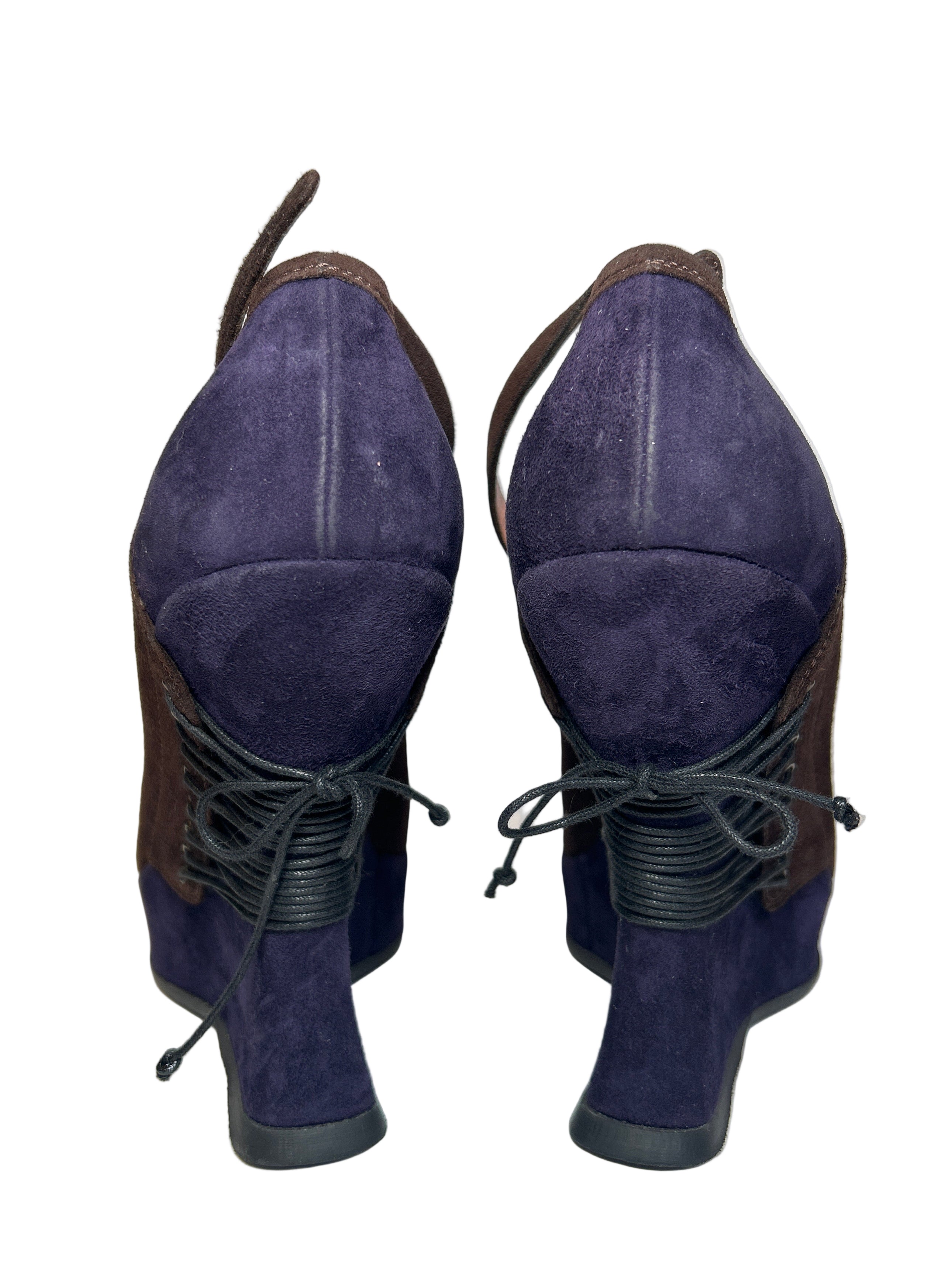 RARE SUEDE AND CORSET PLATFORM HEELS