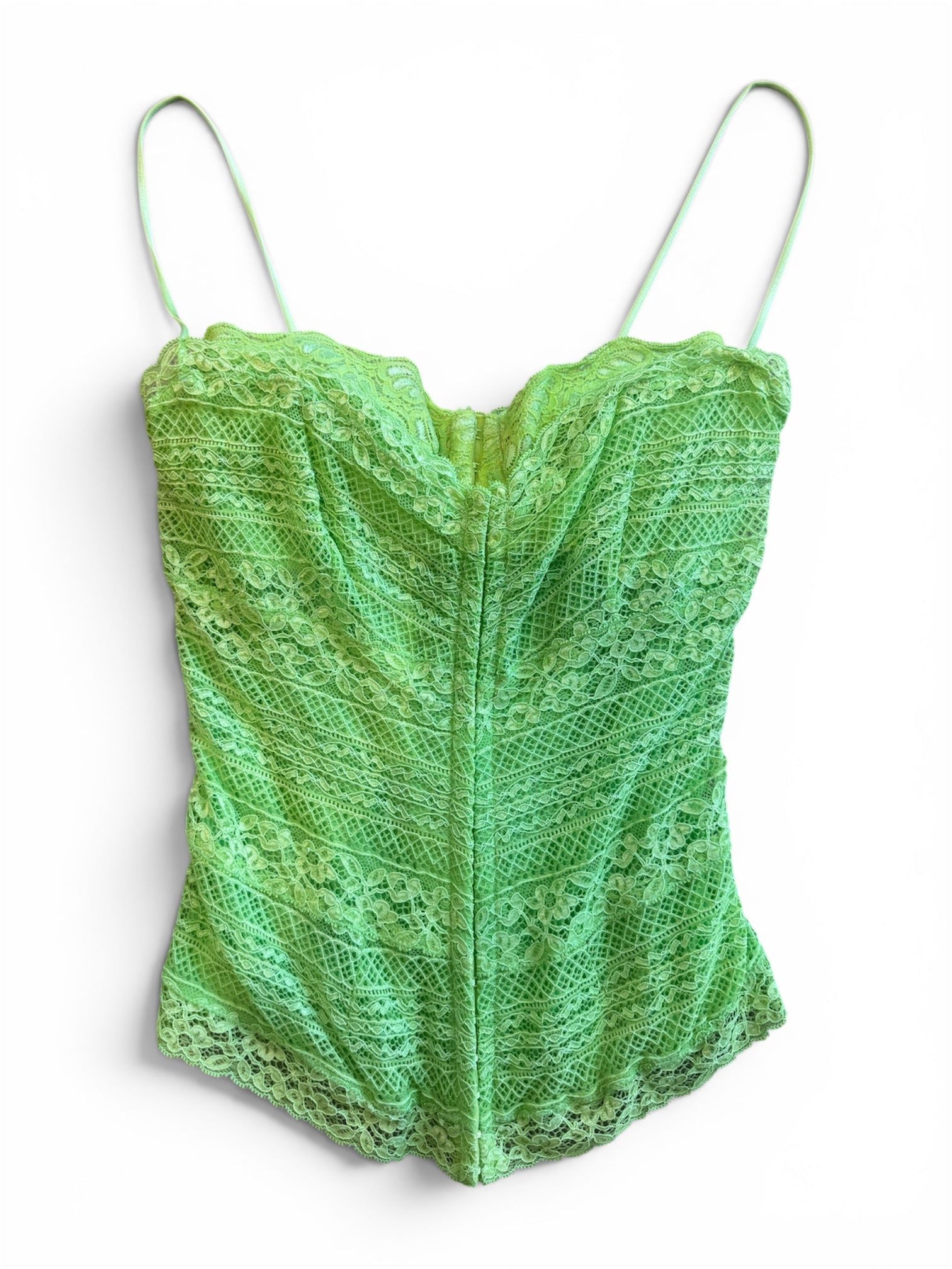 NEON GREEN LACE CORSET TOP (NWT) @IRIK