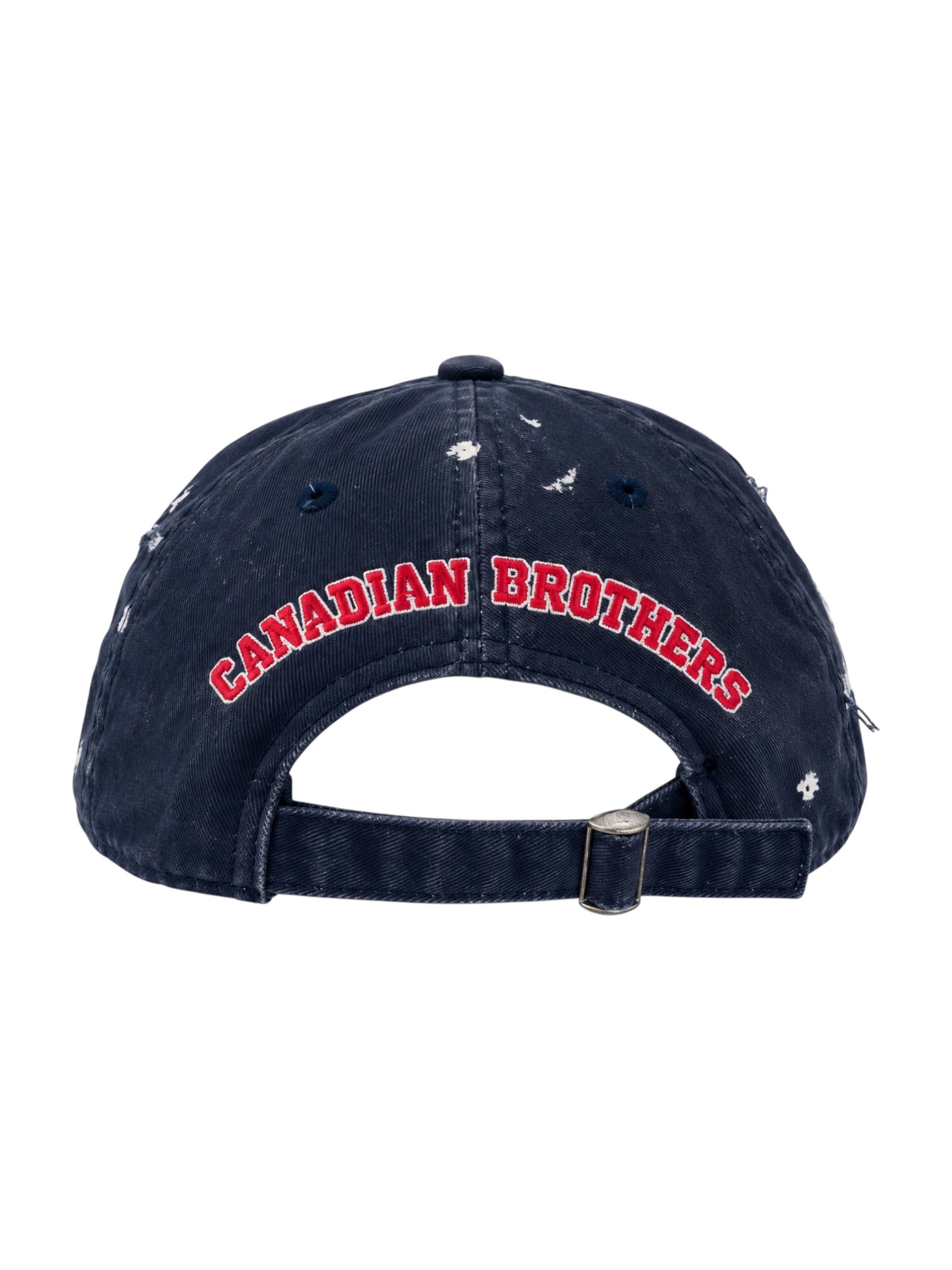 NAVY PAINT SPLATTER & DISTRESSED BASEBALL CAP