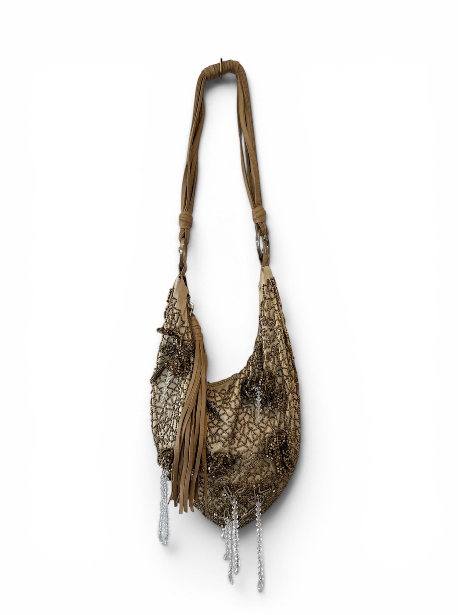 GOLD BEADED DAGGER SHOULDER BAG (AS IS)
