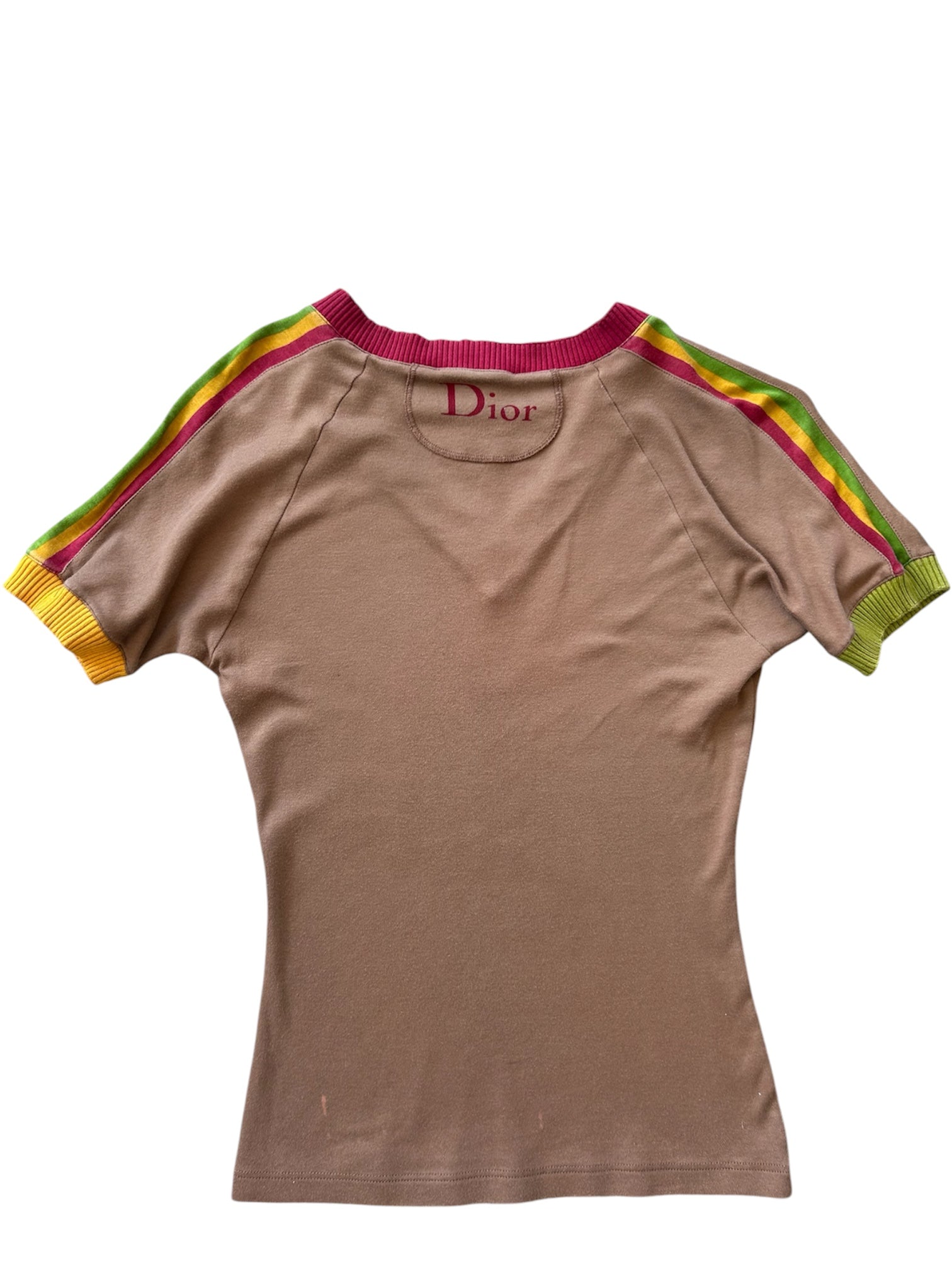 FW04 BROWN RASTA VNECK TOP