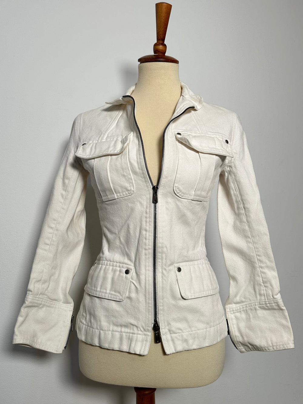 RIVE GAUCHE WHITE DENIM JEAN JACKET