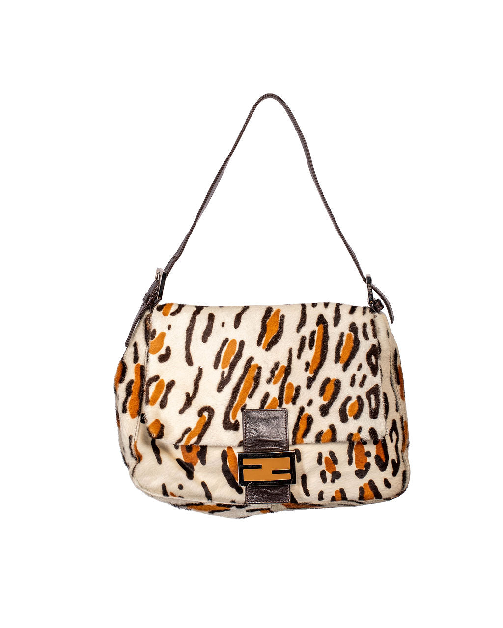 WHITE LEOPARD CALFHAIR MAMA BAGUETTE