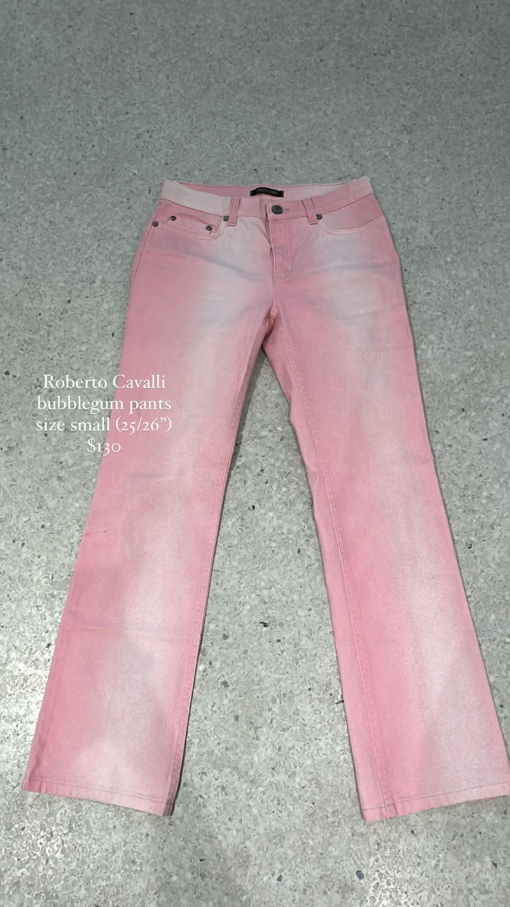 Roberto Cavalli Pink Jeans with Sequin Pocket