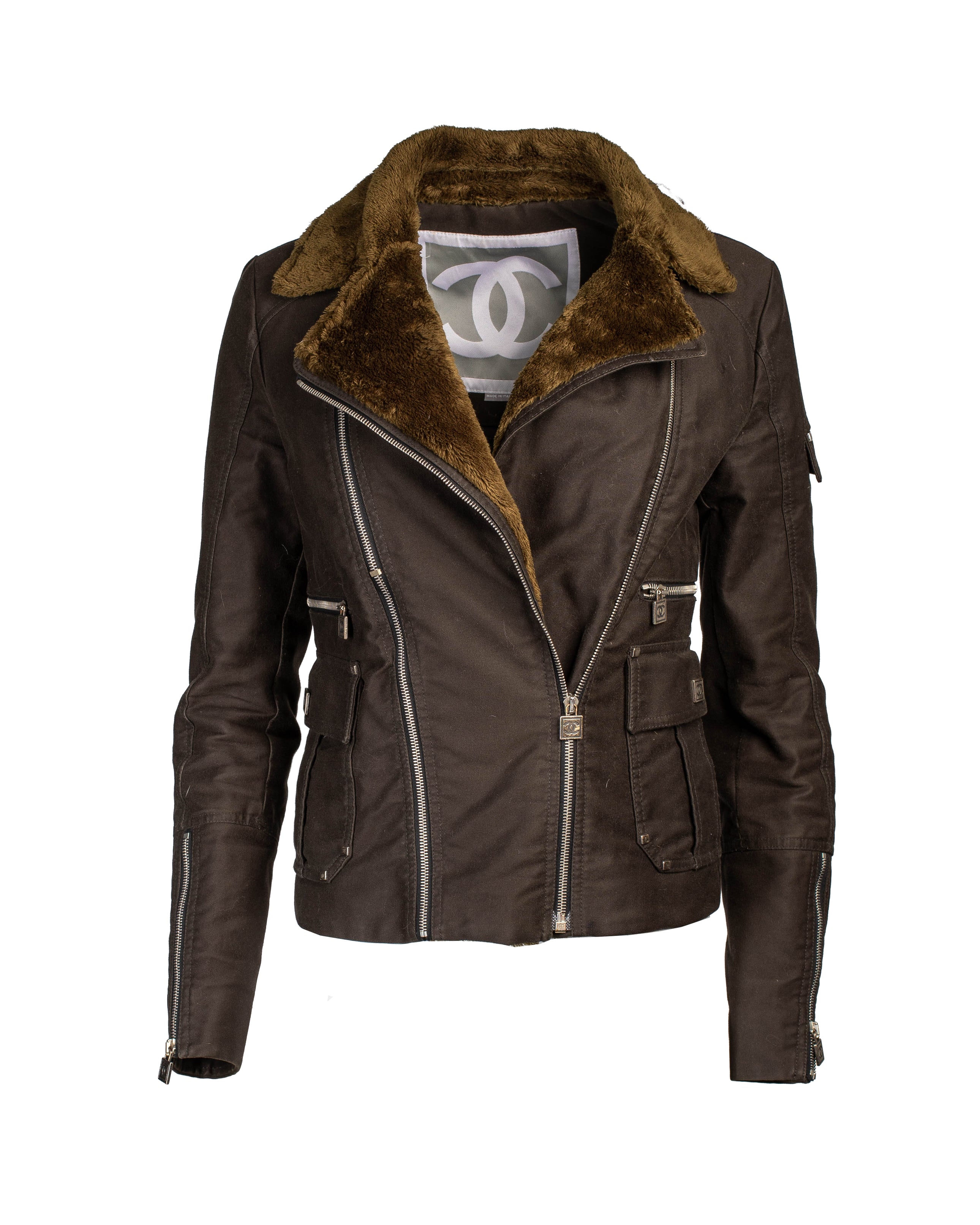 2005 Biker Jacket W GREEN TRIM