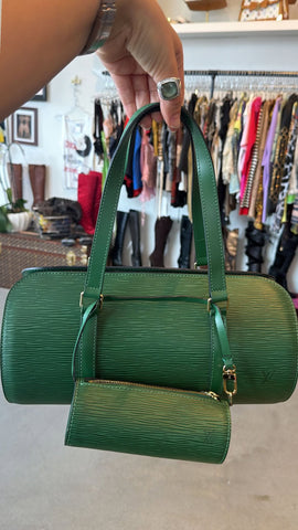 GREEN EPI LEATHER PAPILLON W/ MINI POCHETTE