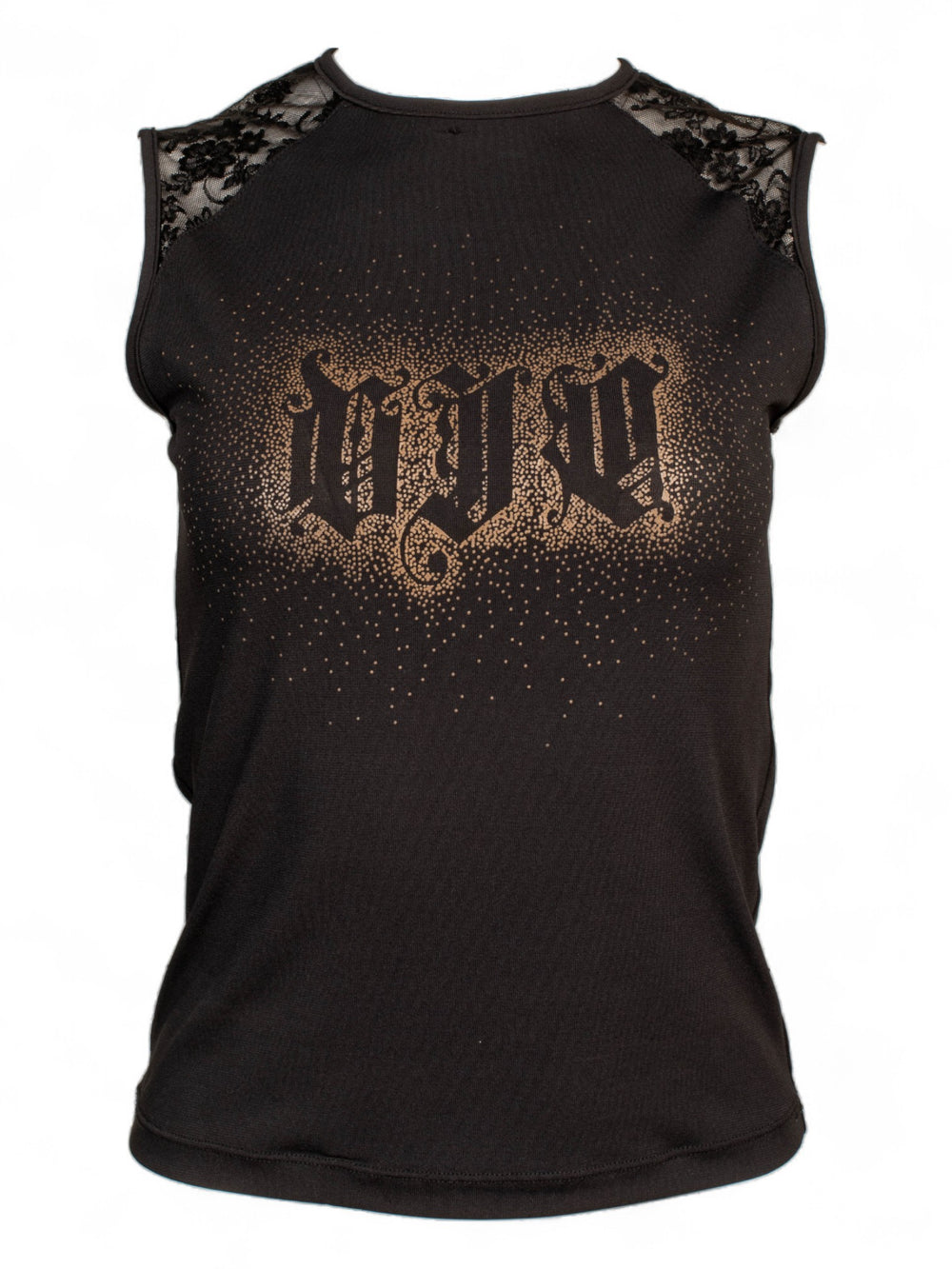 BLACK LOGO TANK W LACE TRIM