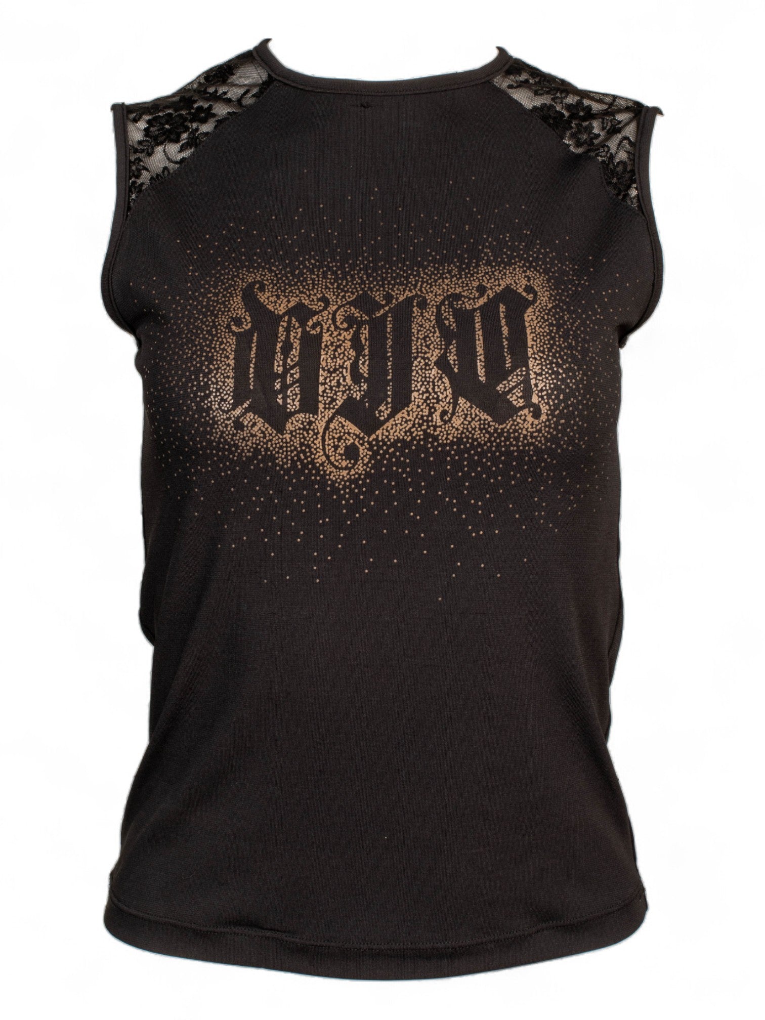 BLACK LOGO TANK W LACE TRIM