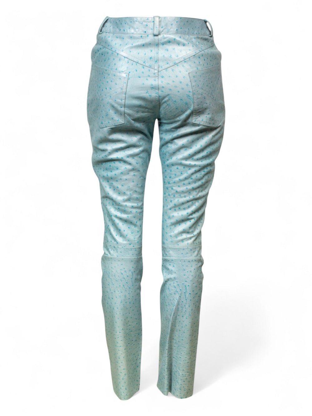 FW2000 OSTRICH LEATHER BLUE PANTS @LLUO