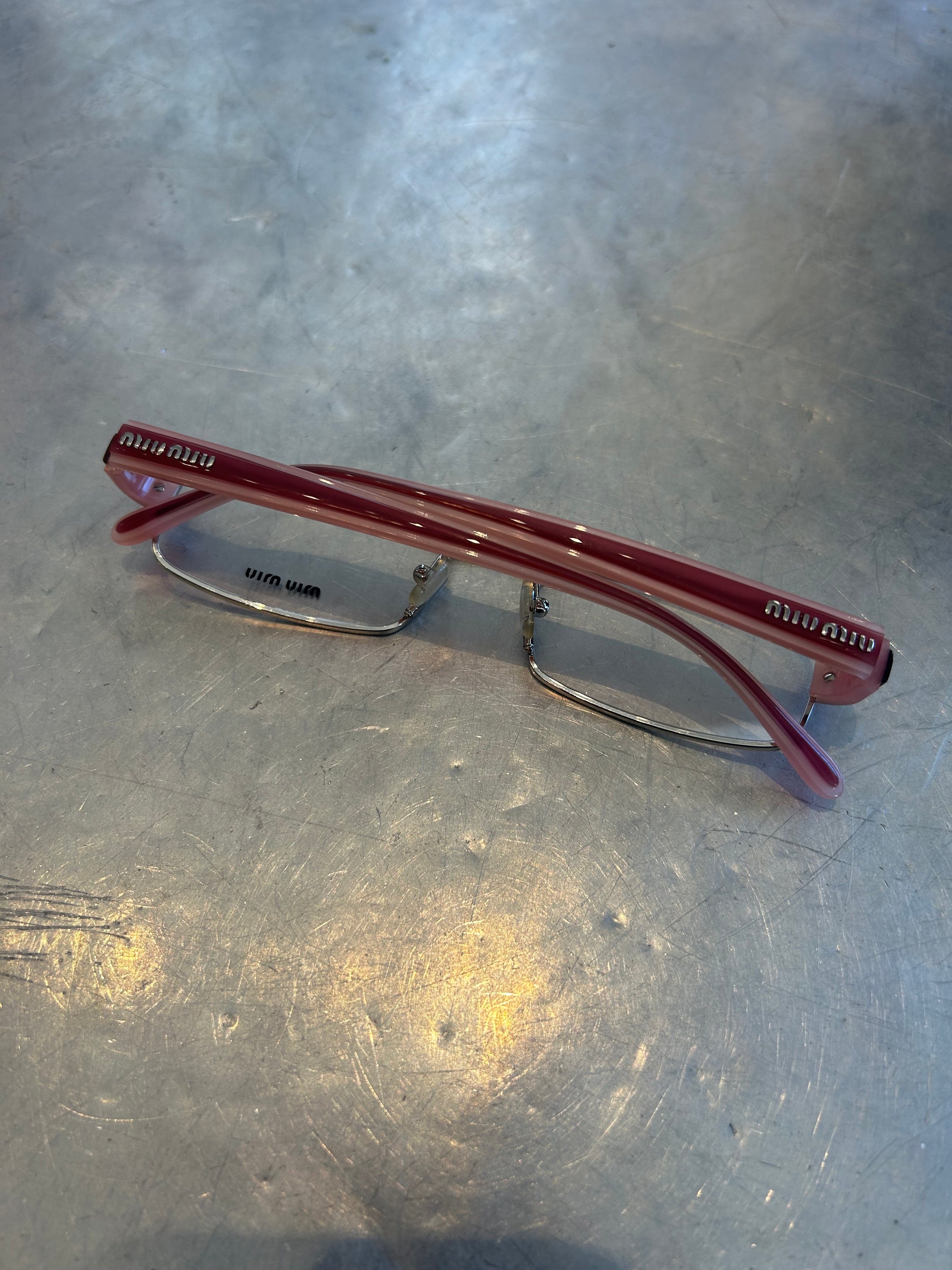 ‘MU62DV’ PINK & SILVER READING GLASSES @MARA