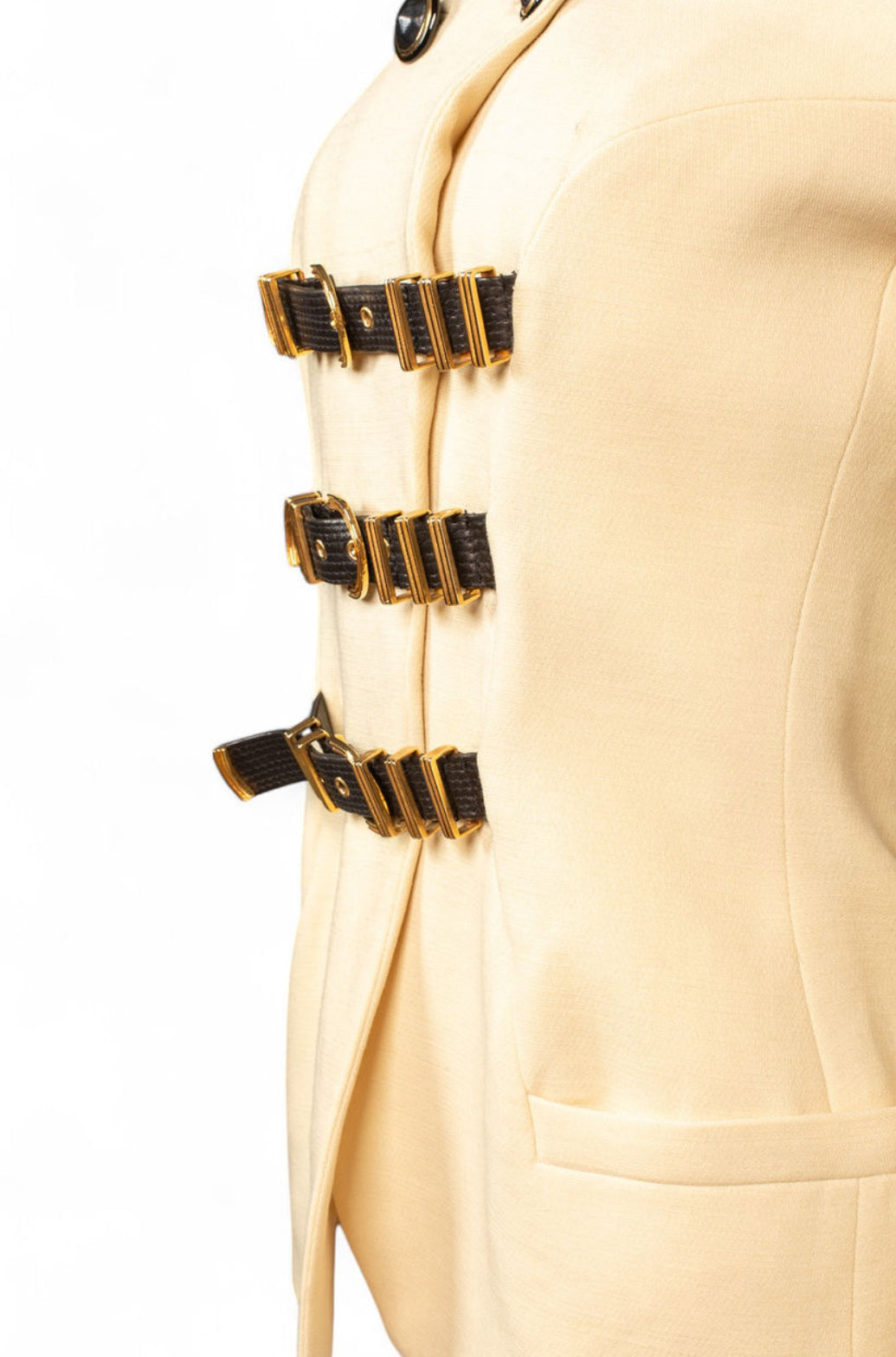 FW1992/93 S&M BONDAGE CREAM BUCKLE BLAZER @JCCG