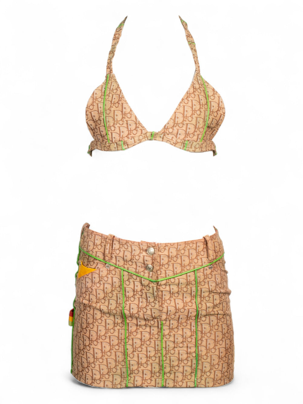 2004 RASTA MONOGRAM MINI SKIRT & TOP SET