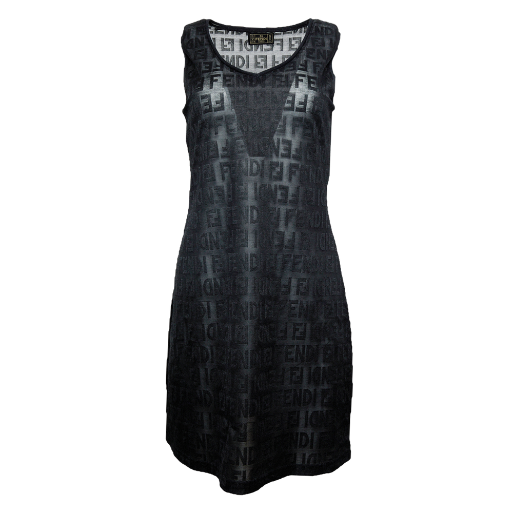 90S BLACK ZUCCA MONOGRAM DRESS