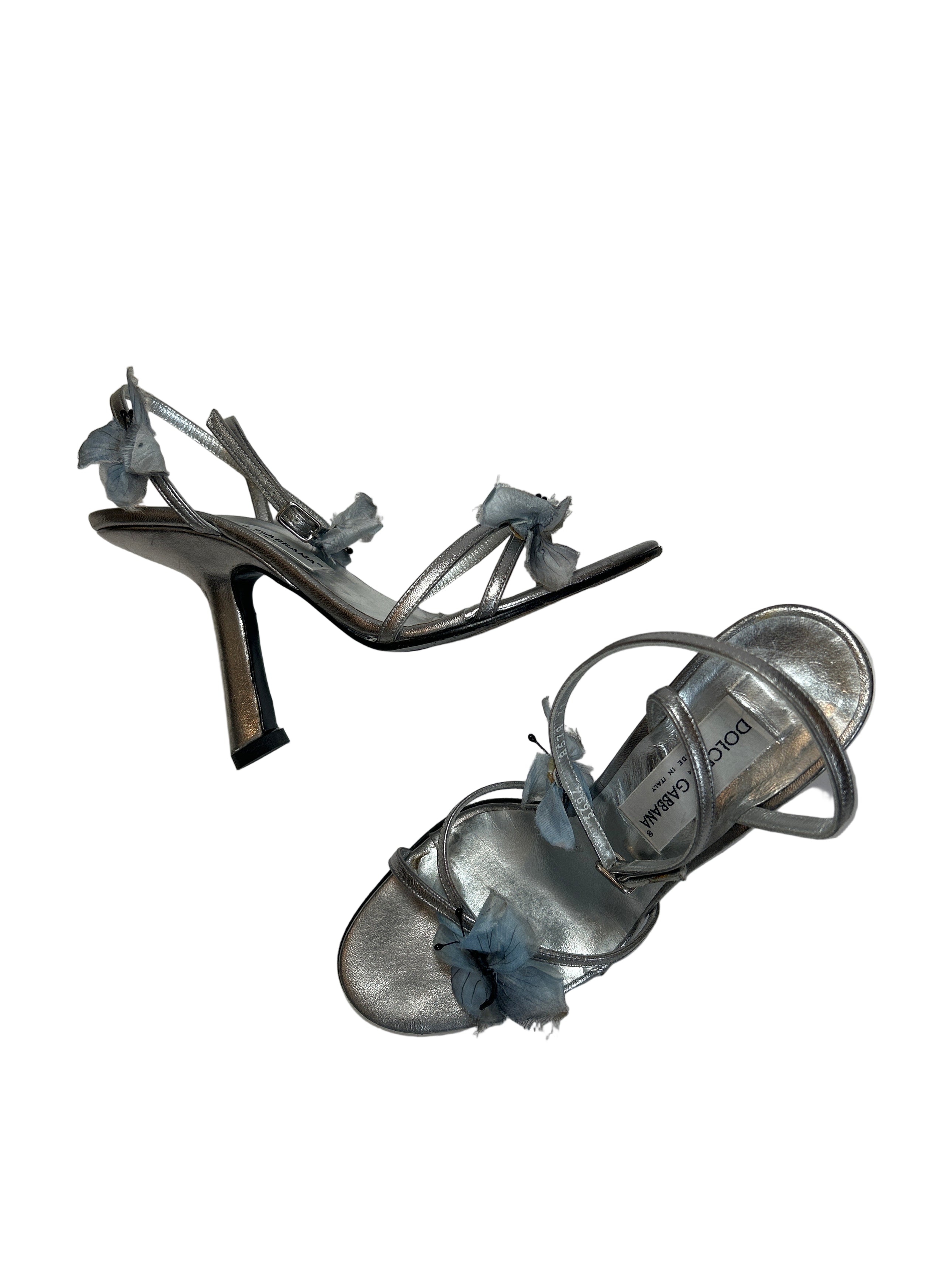 RARE/ICONIC 1998 SILVER BUTTERFLY HEELS