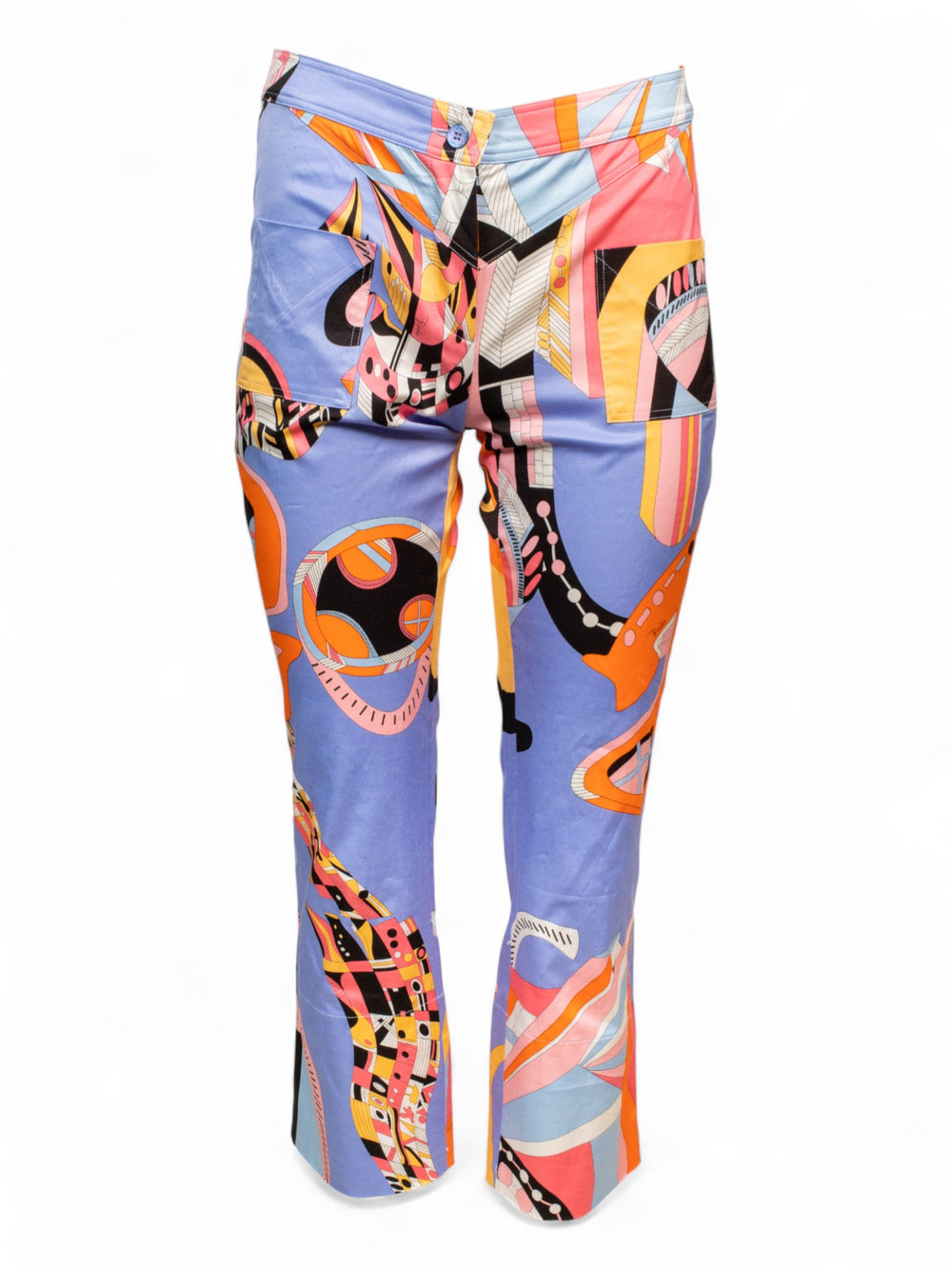 CLASSIC PRINTED PURPLE CROPPED PANTS