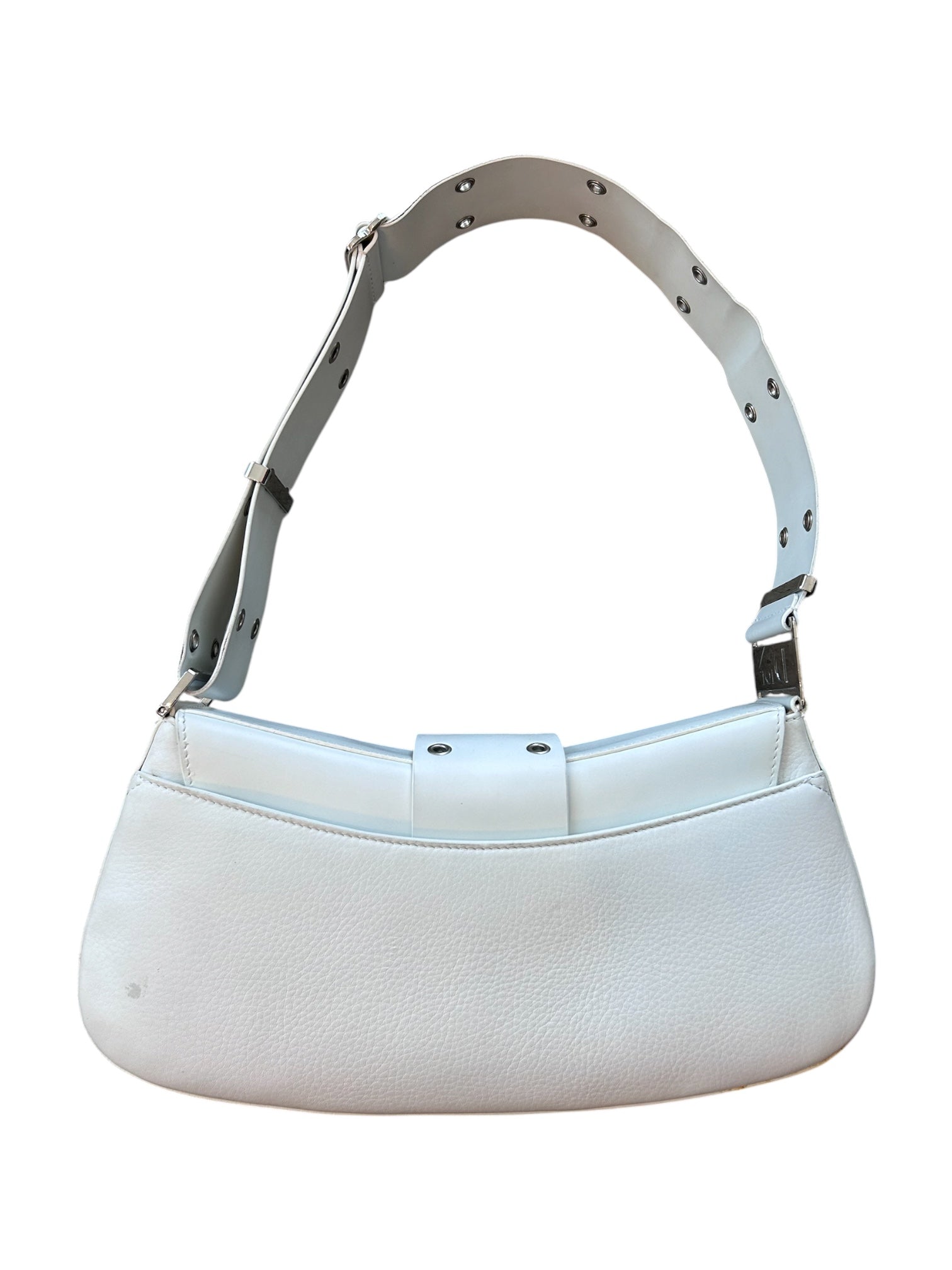WHITE LEATHER COLUMBUS BAG (AS IS) @SM