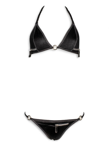 BLACK ZIPPER BIKINI