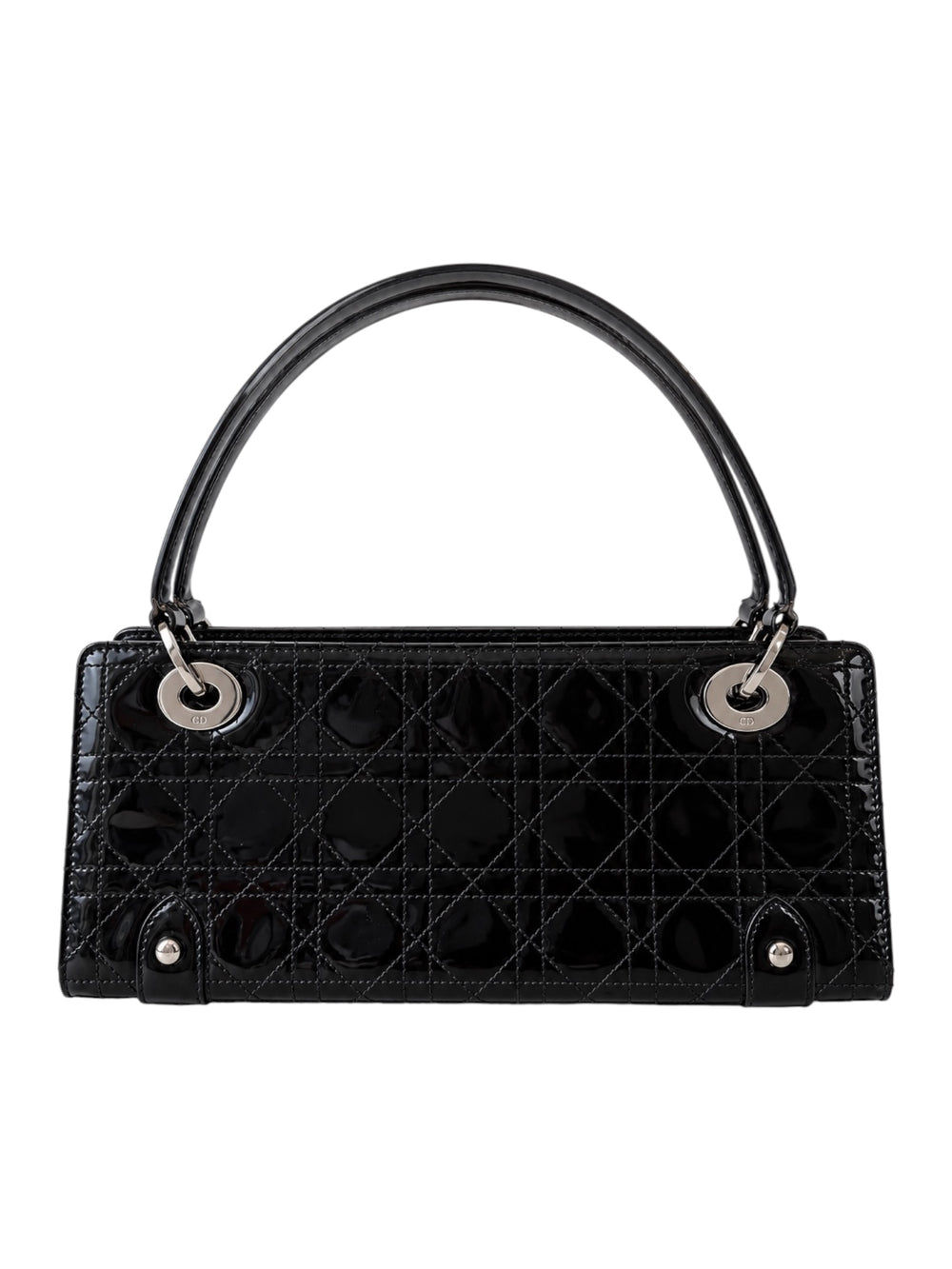05' PATENT LEATHER EAST WEST BAG W LOCK & KEY (AS IS) @SM
