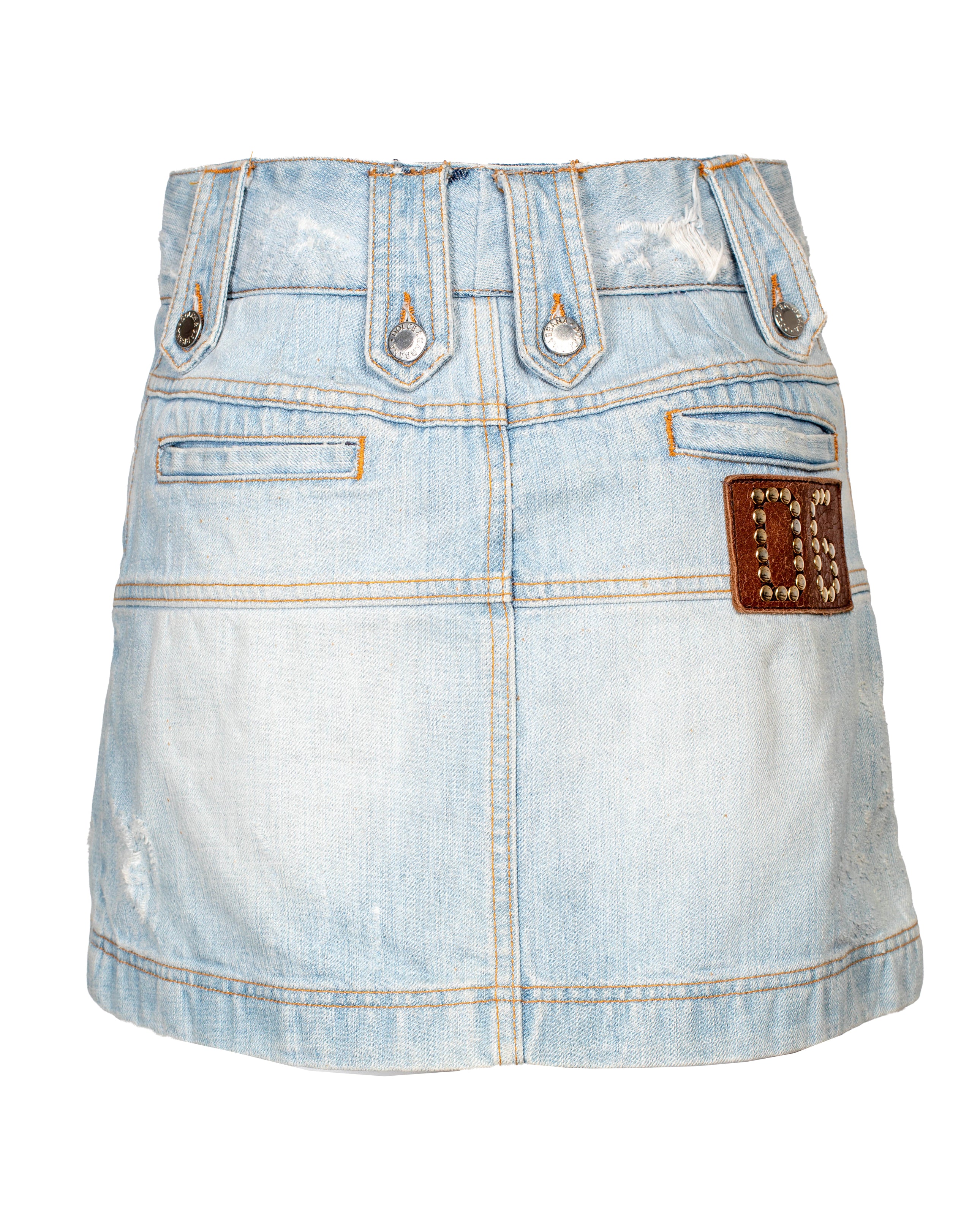 DENIM PLEATED SKIRT