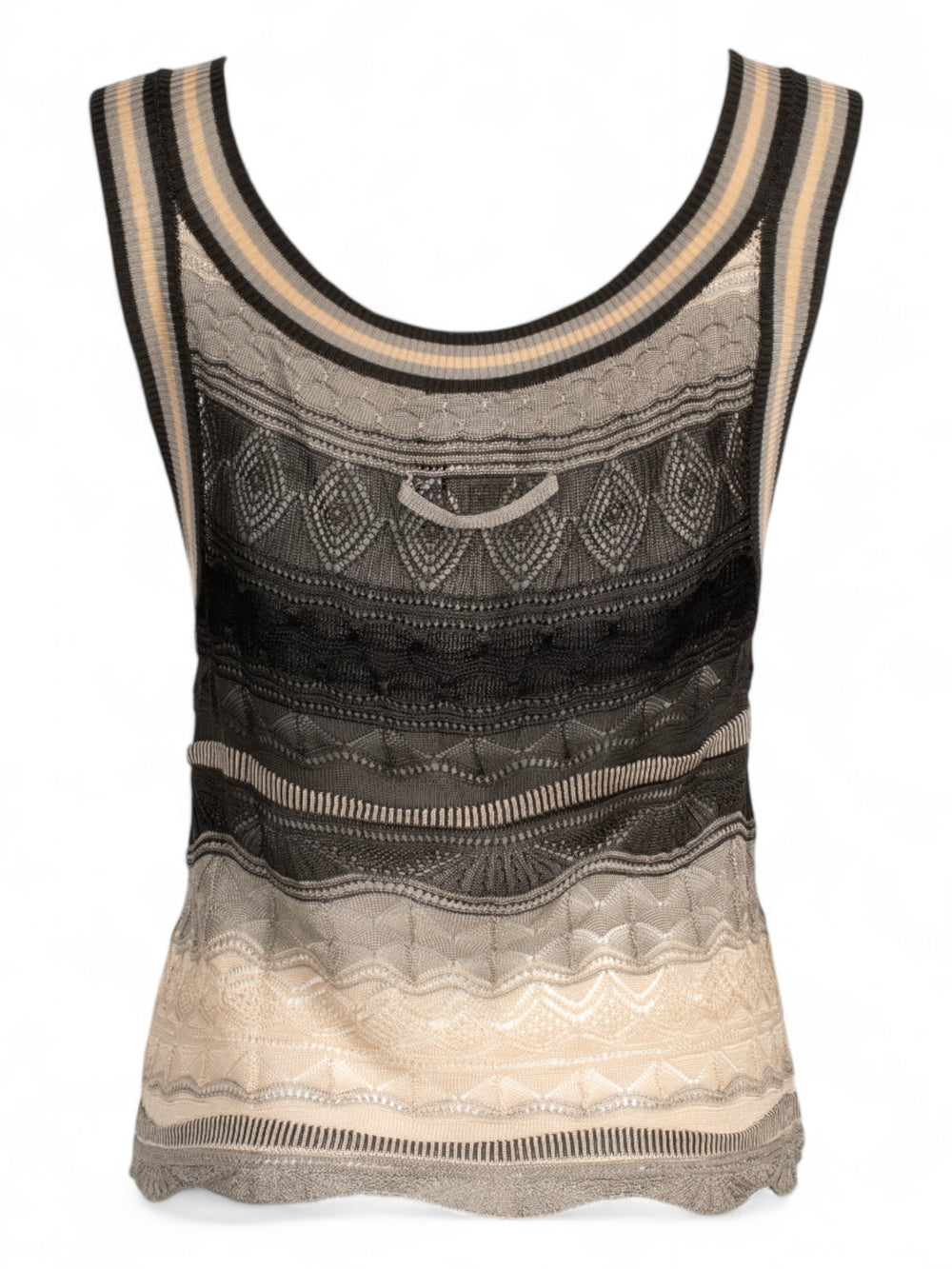 KNIT TANK WITH SILK DETAIL