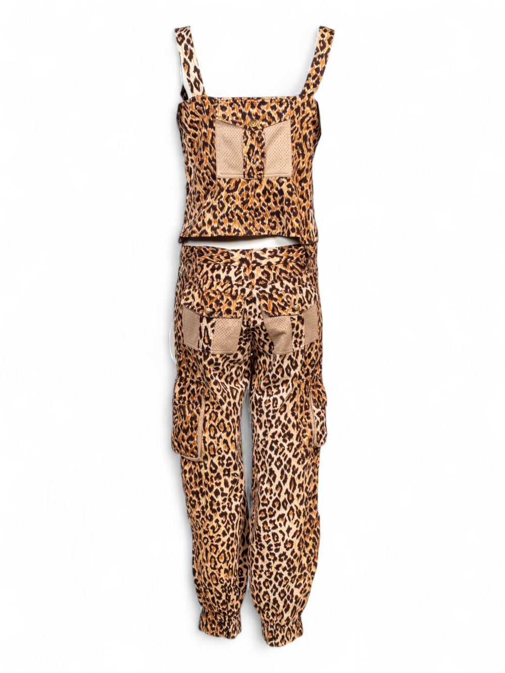 LEOPARD PRINTED CARGO TOP & PANT SET
