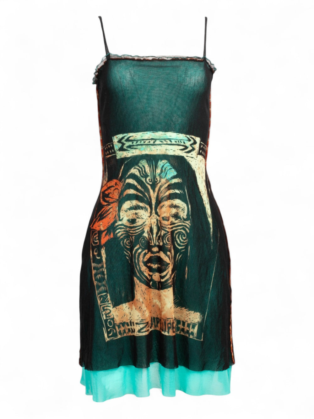 TRIBAL 90S MESH MIDI DRESS