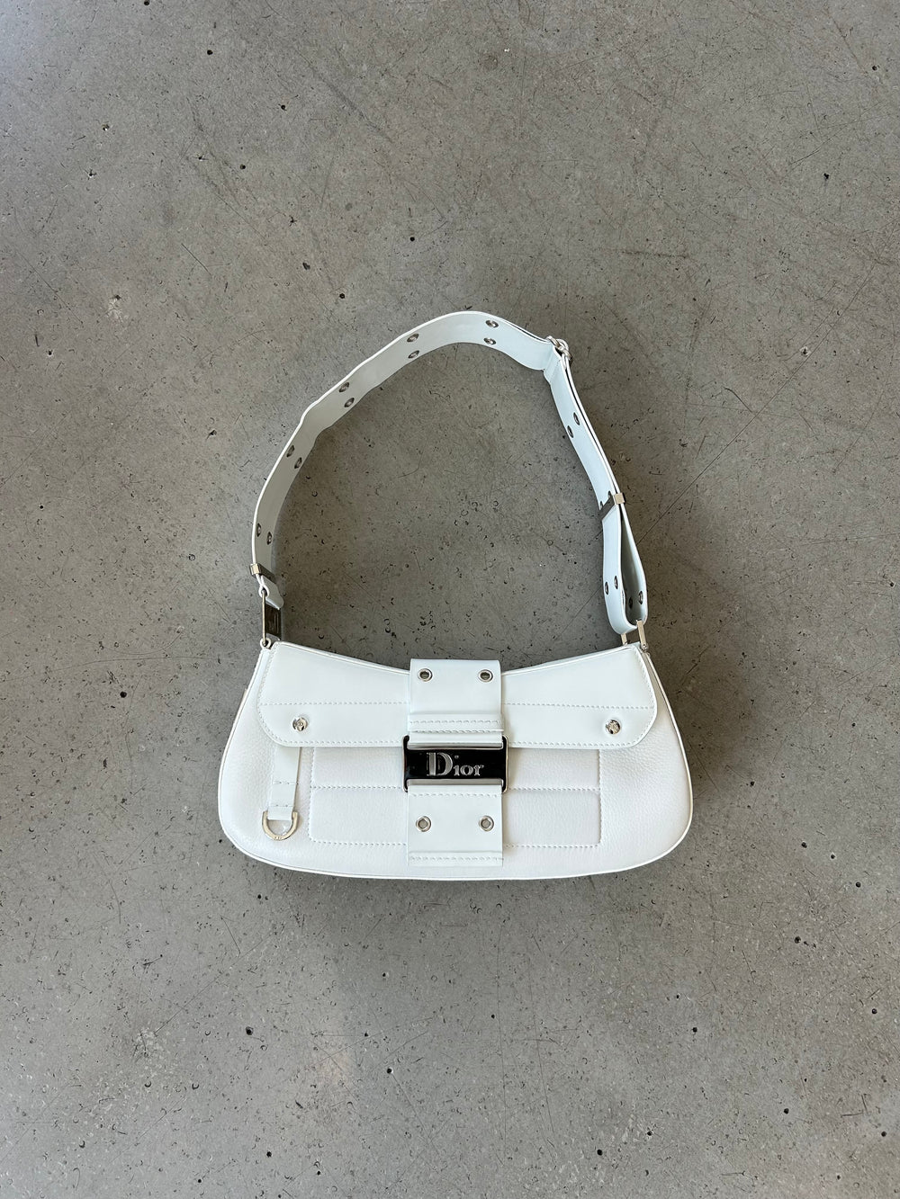 WHITE LEATHER COLUMBUS BAG (AS IS) @SM