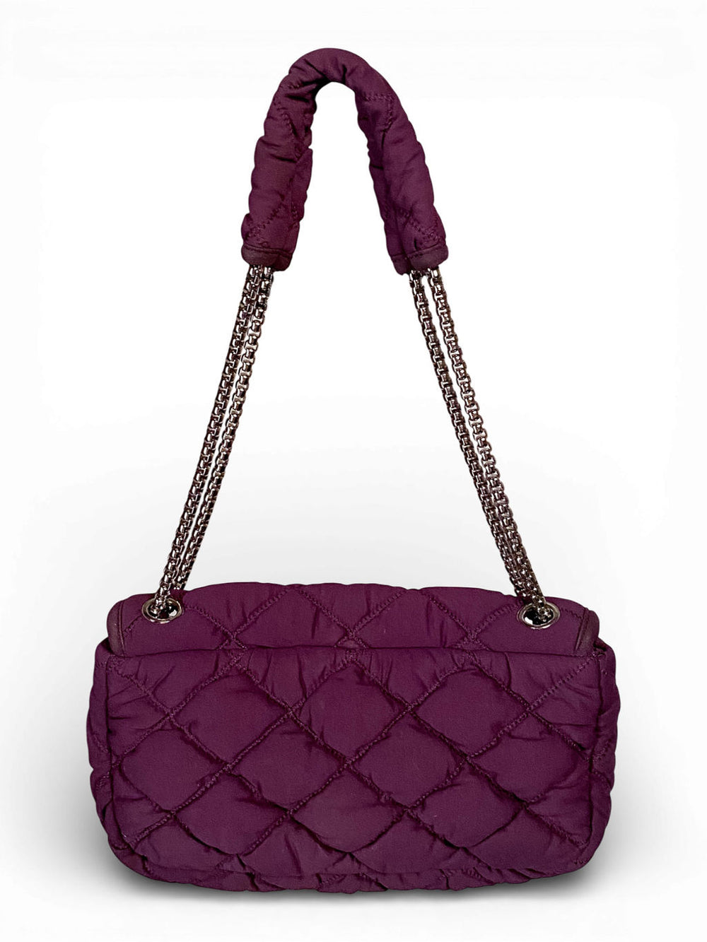 PURPLE QUILTED BUBBLE SHOULDER BAG (AS IS) @HANA