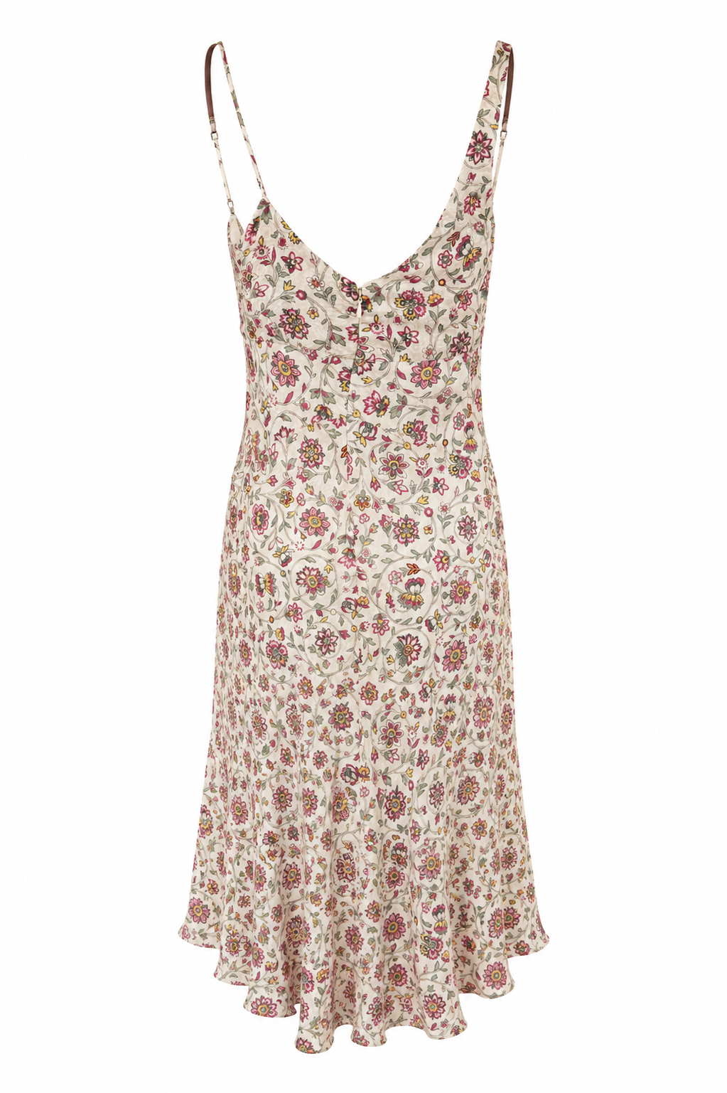 WHITE FLORAL PRINT ASYMMETRICAL STRAP MAXI DRESS