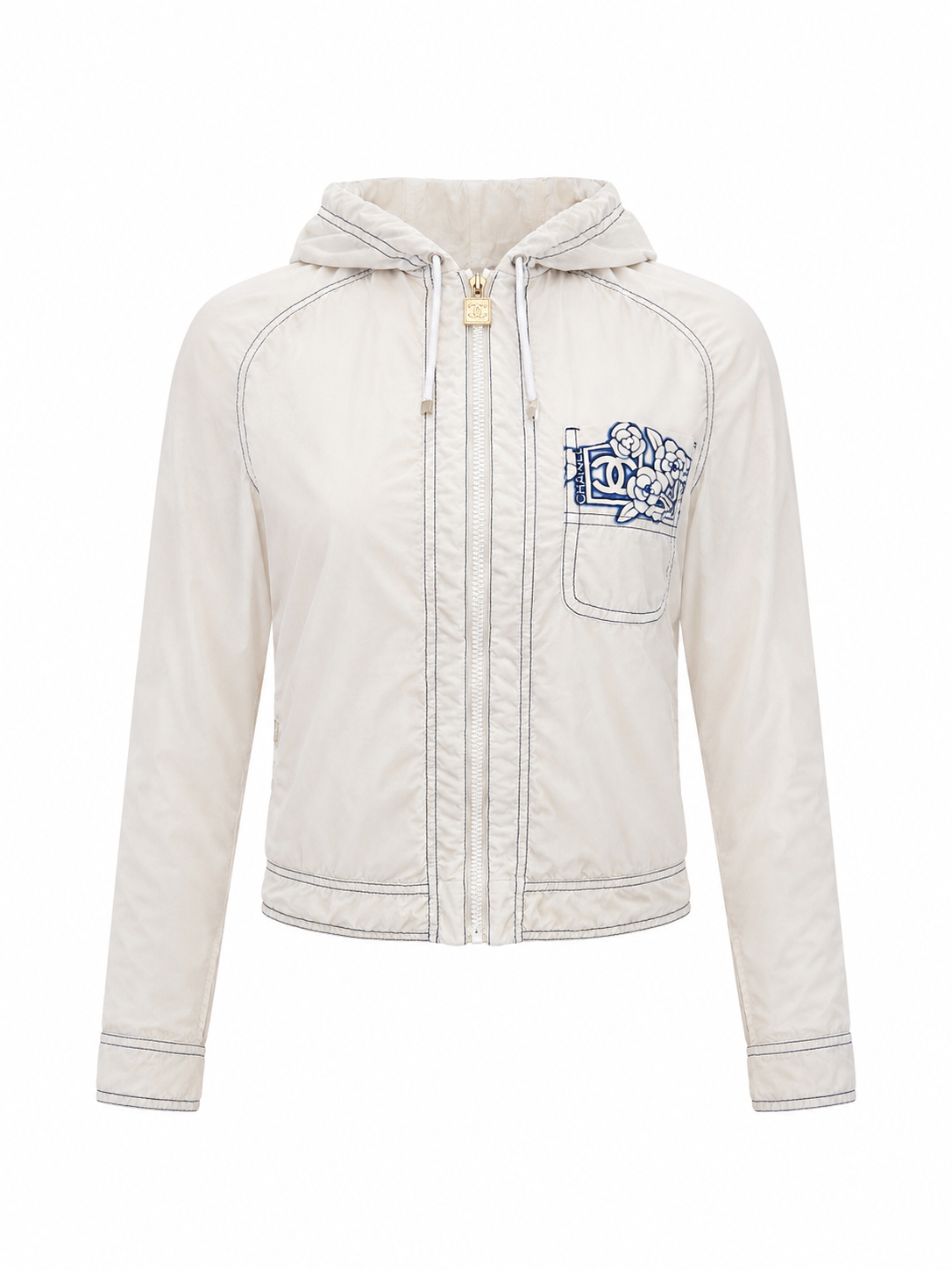 2005 BLUE CAMELIA FLOWER LOGO WINDBREAKER @ALISHAG
