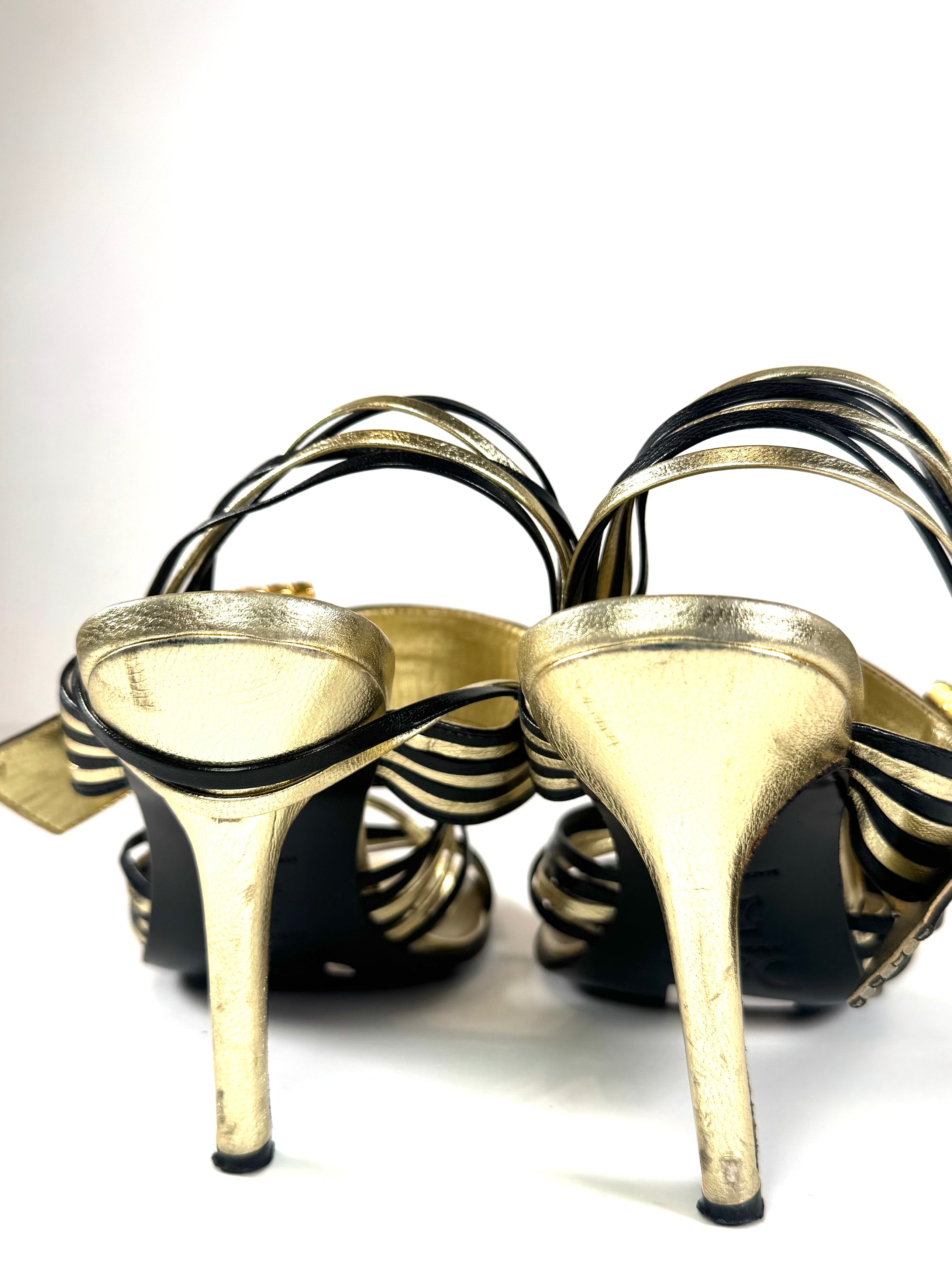 2001 LEATHER STRAP & BUCKLE HEELS