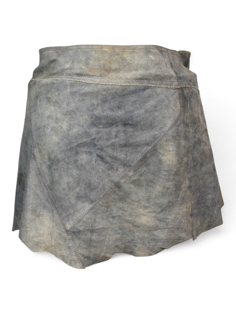 BLUE SUEDE LACE UP MINI SKIRT