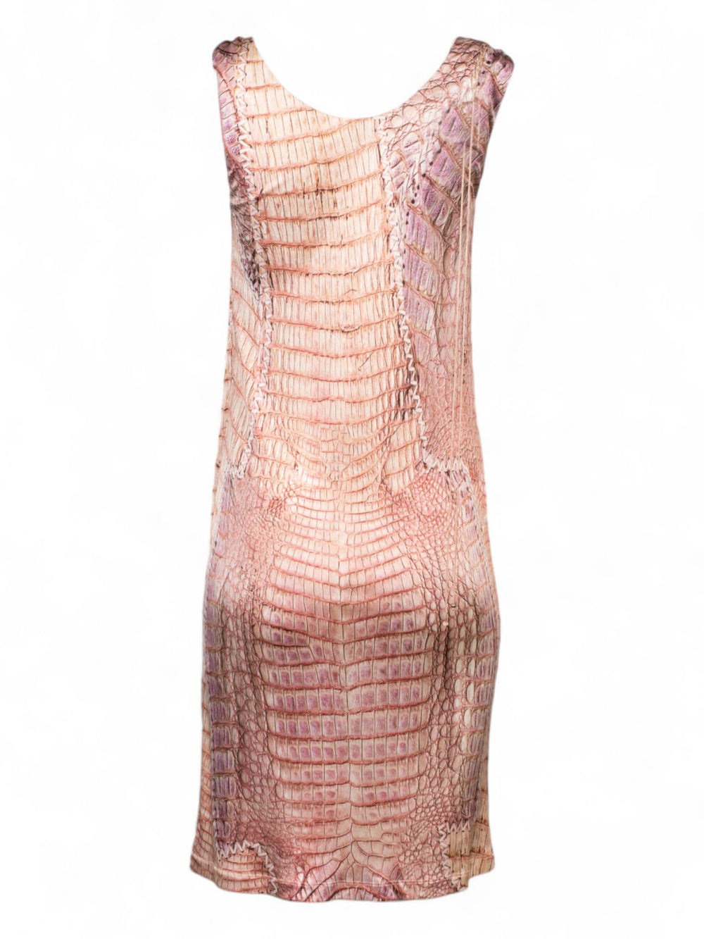 SS11 PINK CROC PRINT FRINGE DRESS