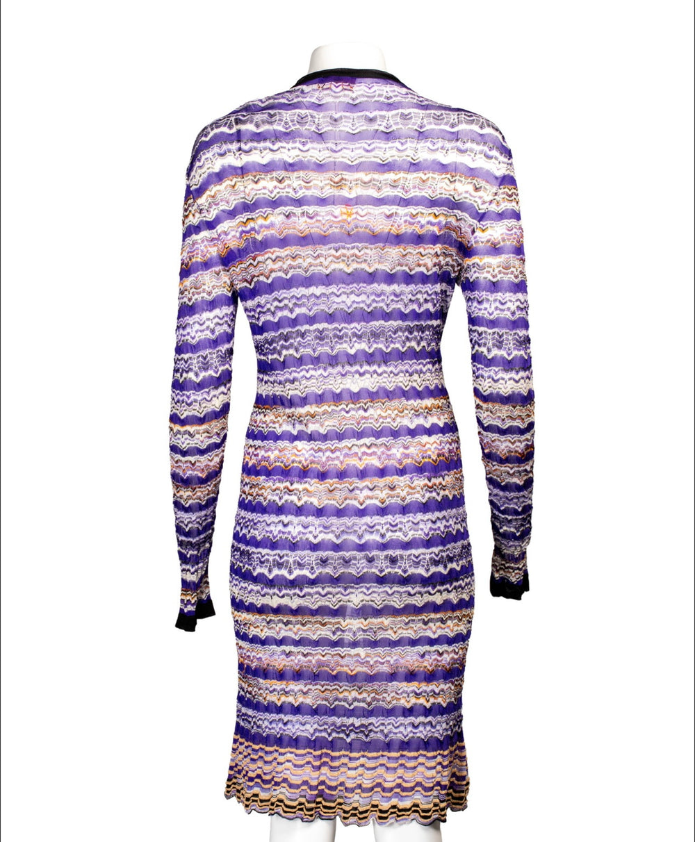 PURPLE CHEVRON KNIT DUSTER