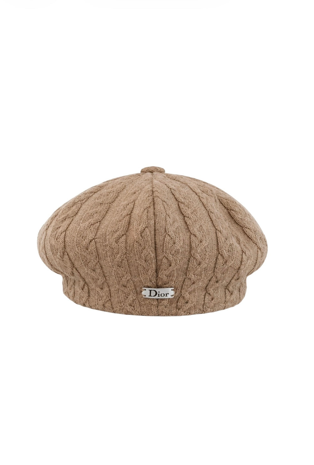 TAN CASHMERE OVERSIZED CAP W SILVER LOGO @SAMT